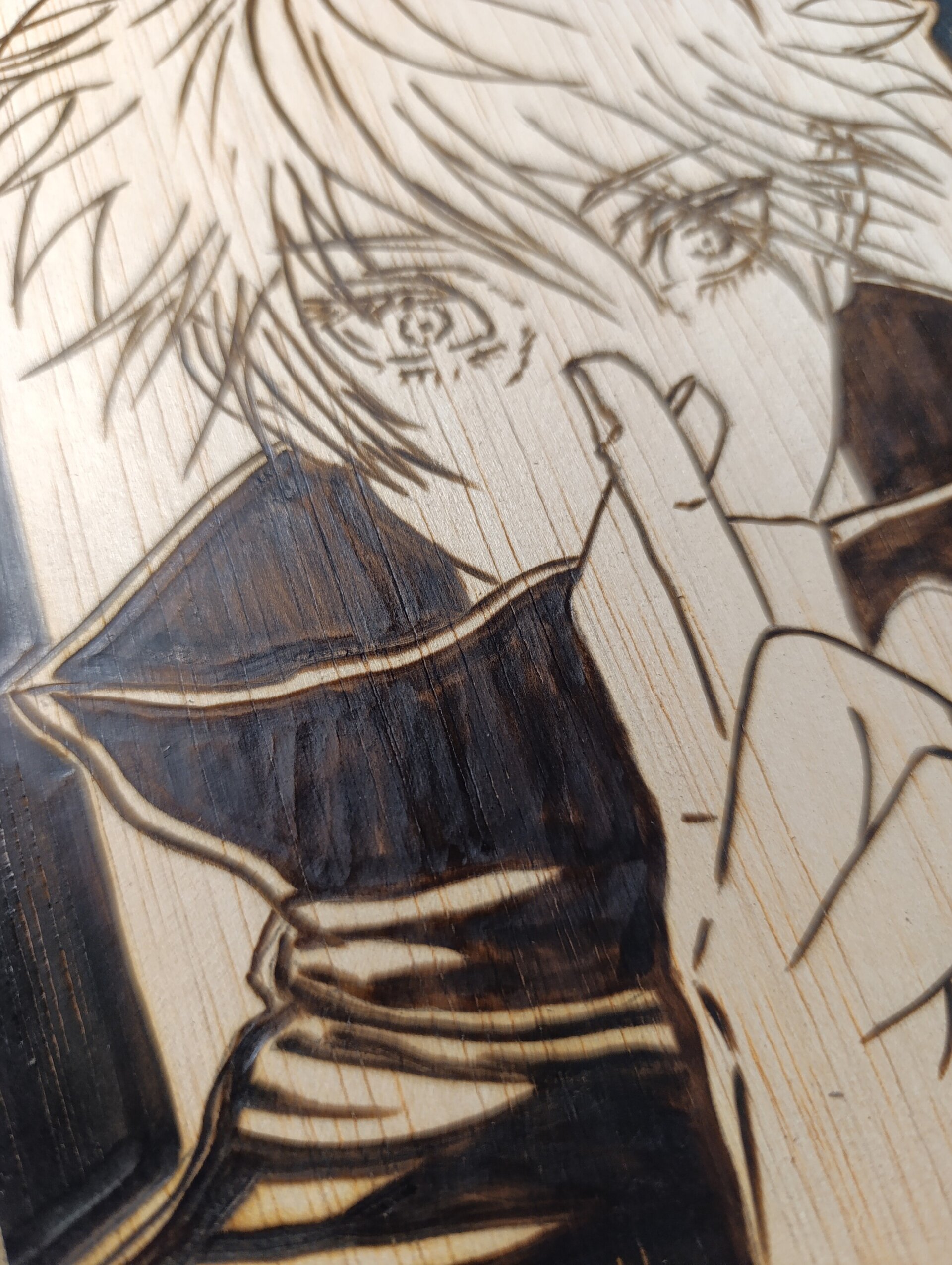 Cuadro gojo pirograbado anime - 3