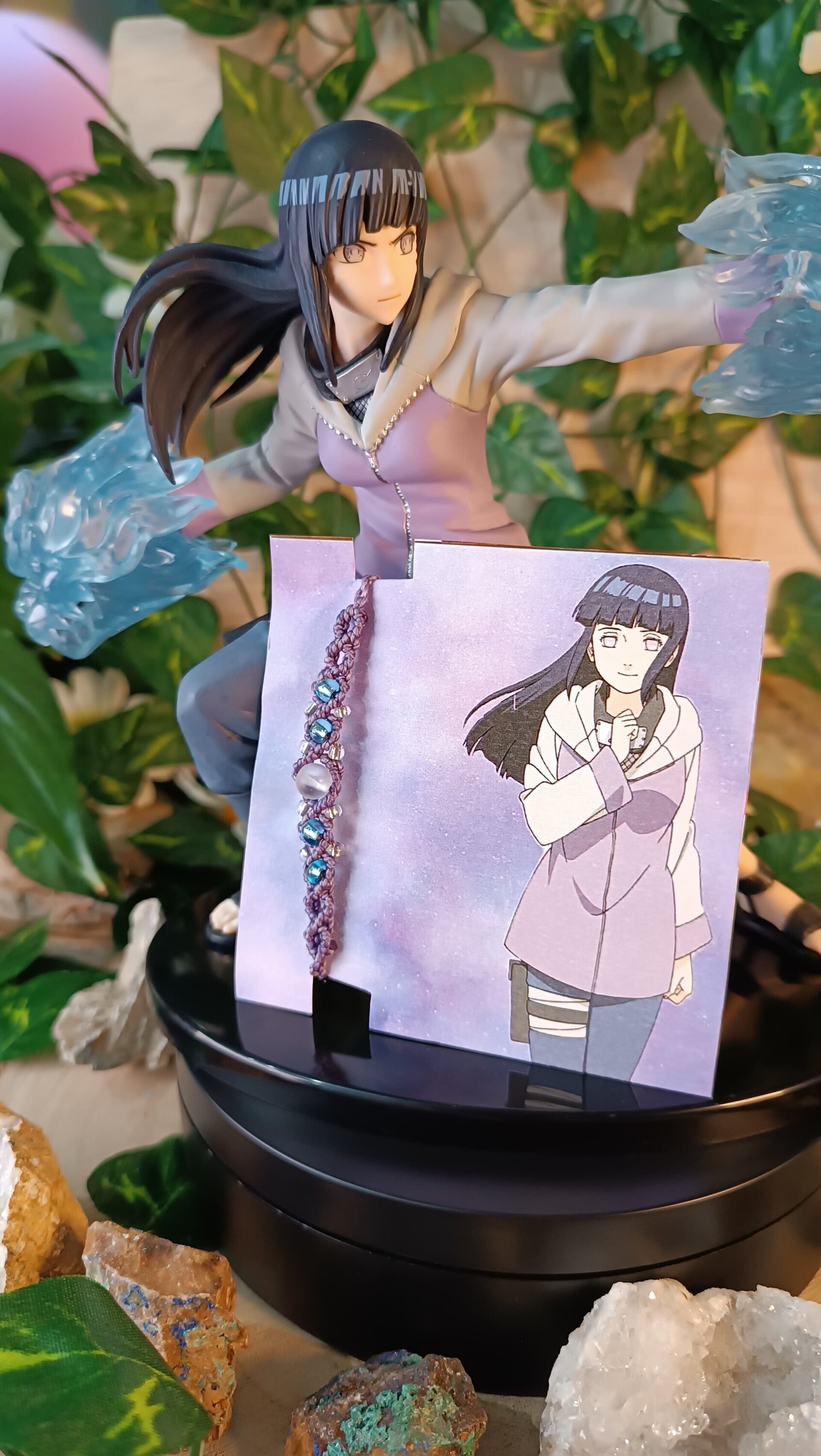 Pulseras Naruto e Hinata anime pulseras para compartir con piedra lunar - 7