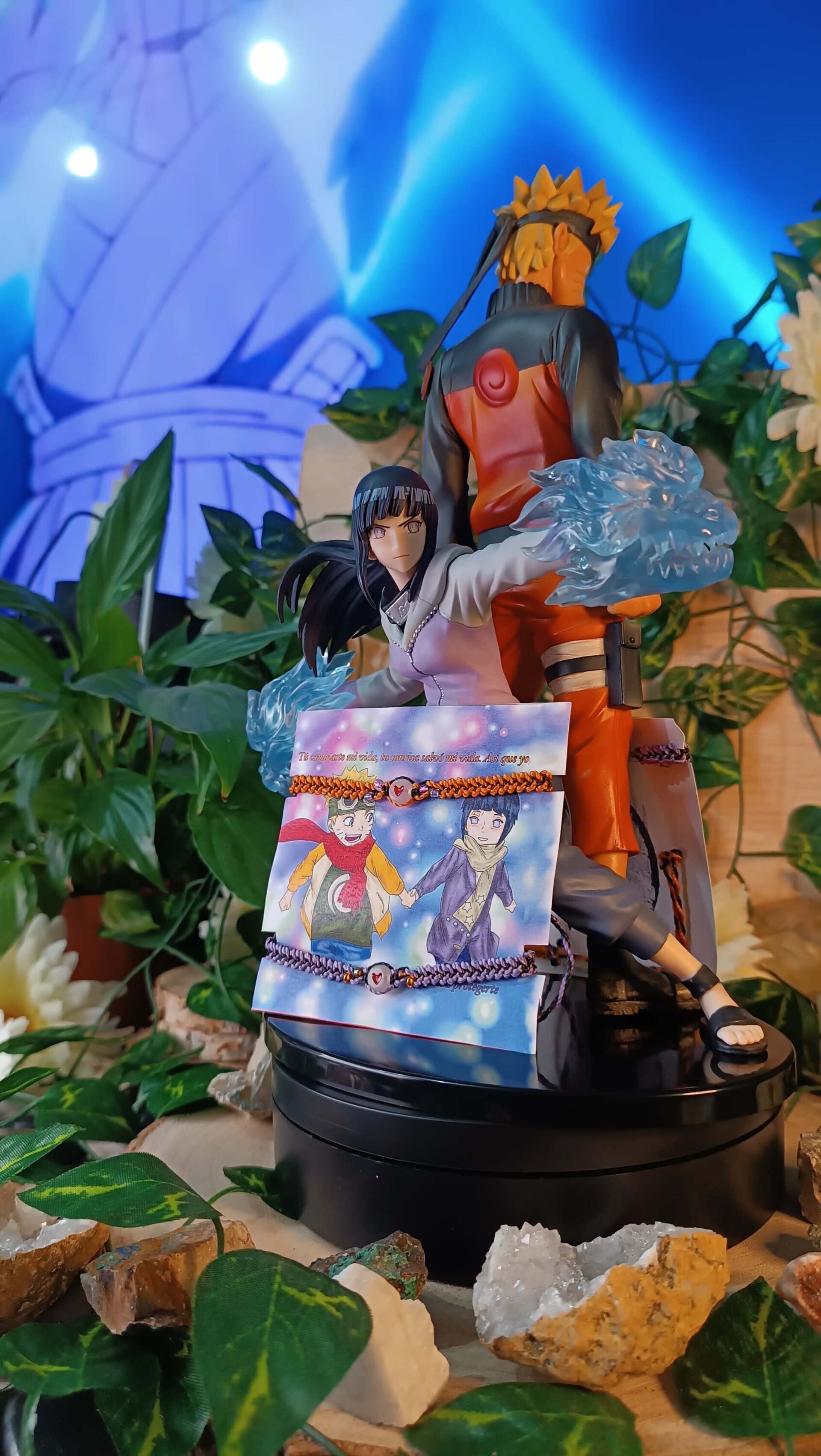 Pulseras Naruto e Hinata anime pulseras para compartir con piedra lunar - 3