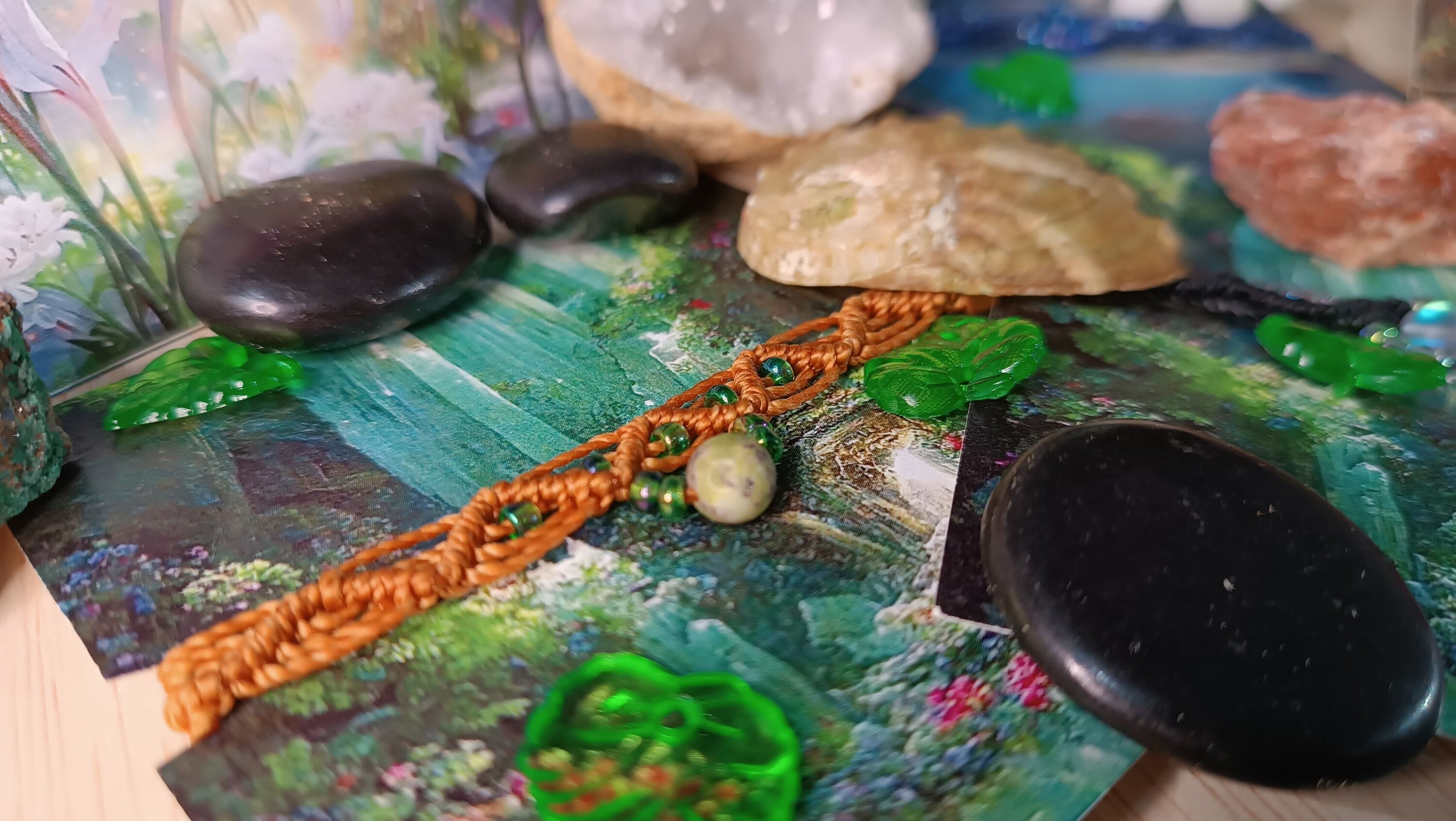 Pulseras fantasía medieval con piedras naturales y acero inoxidable - 6