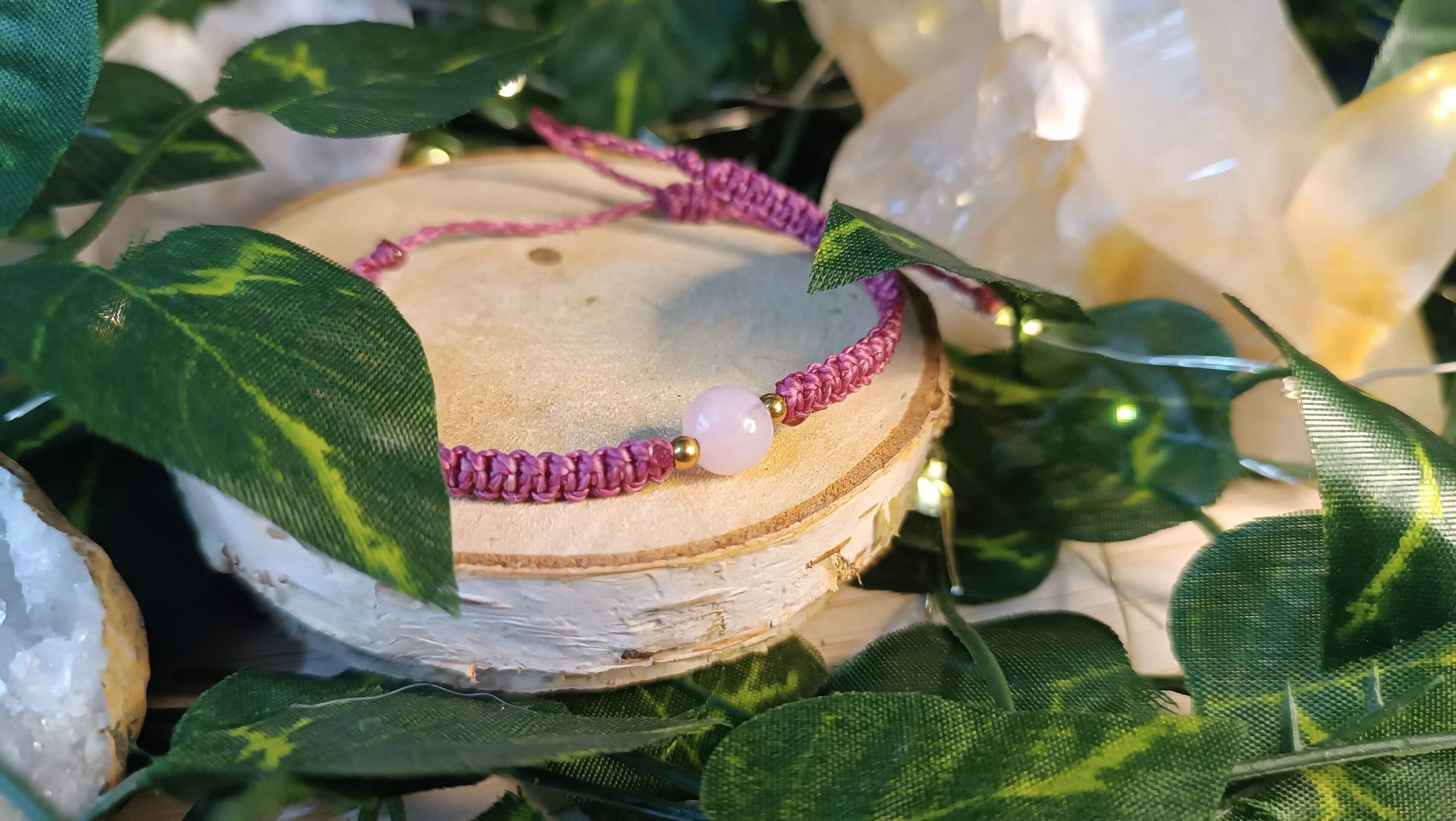 Pulseras sencillas con bolita y acero inoxidable tejida a mano macrame - 8