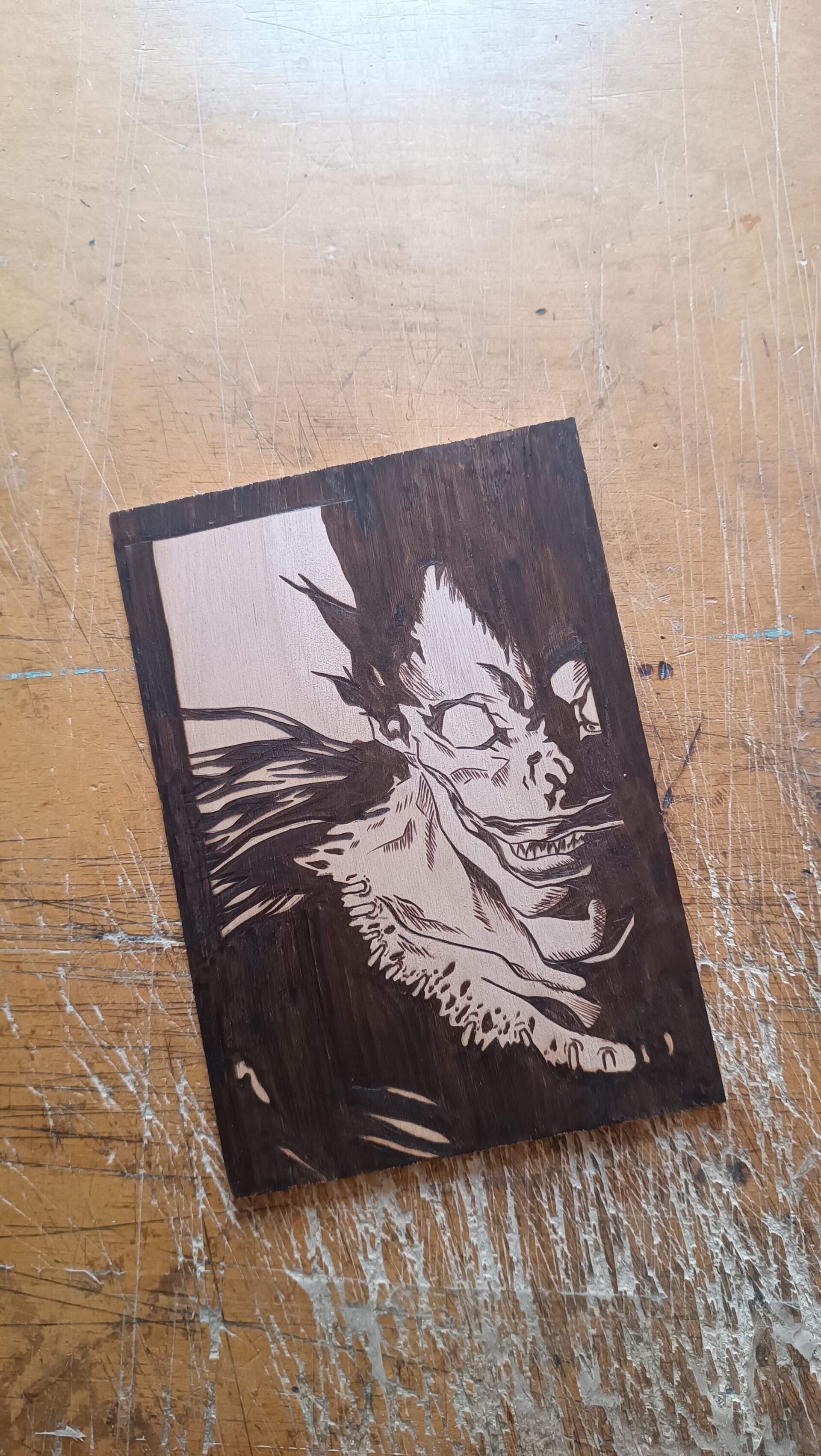 Cuadro pirograbado anime Ryuk death note - 2
