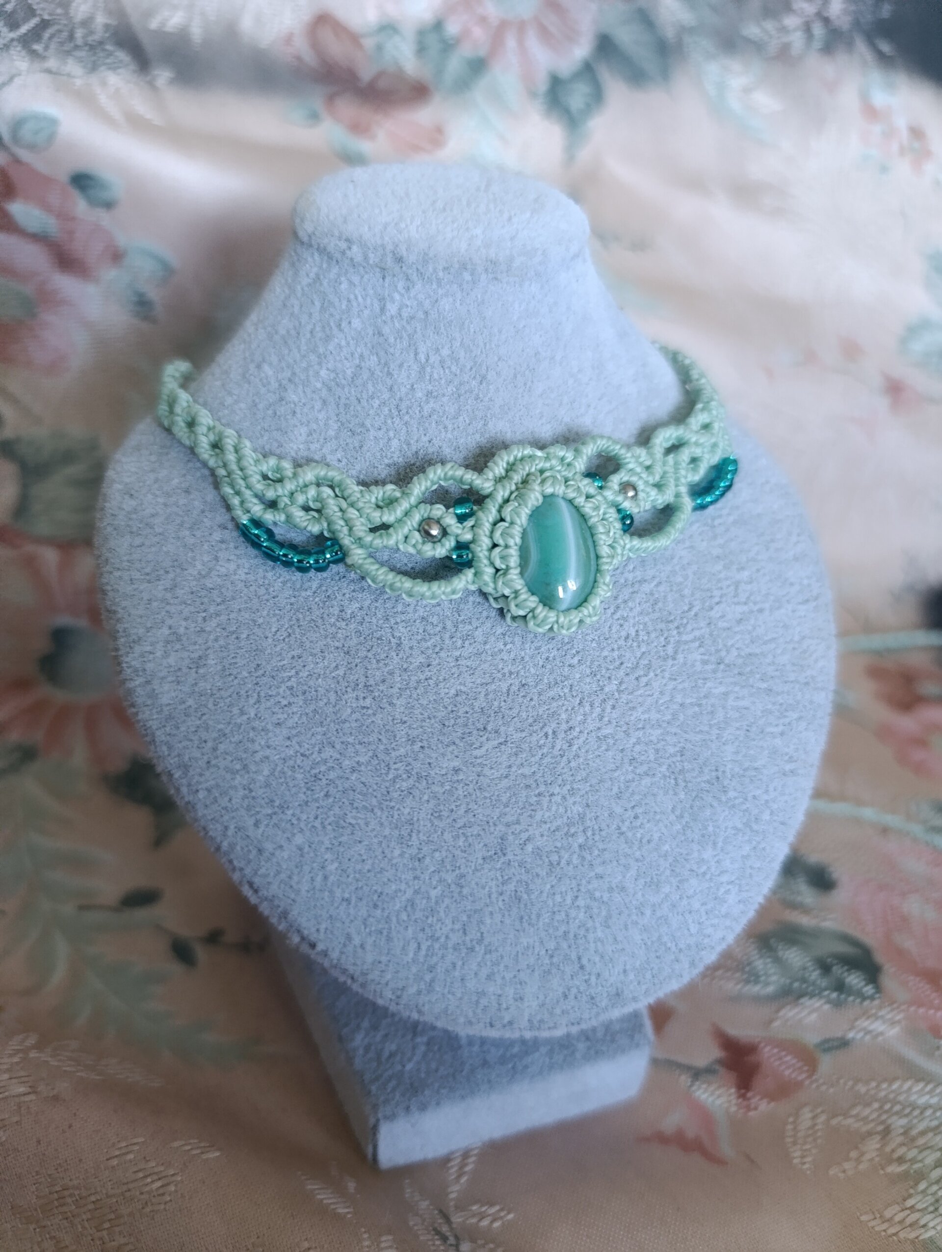 Gargantilla con ágata Verde agua - 4