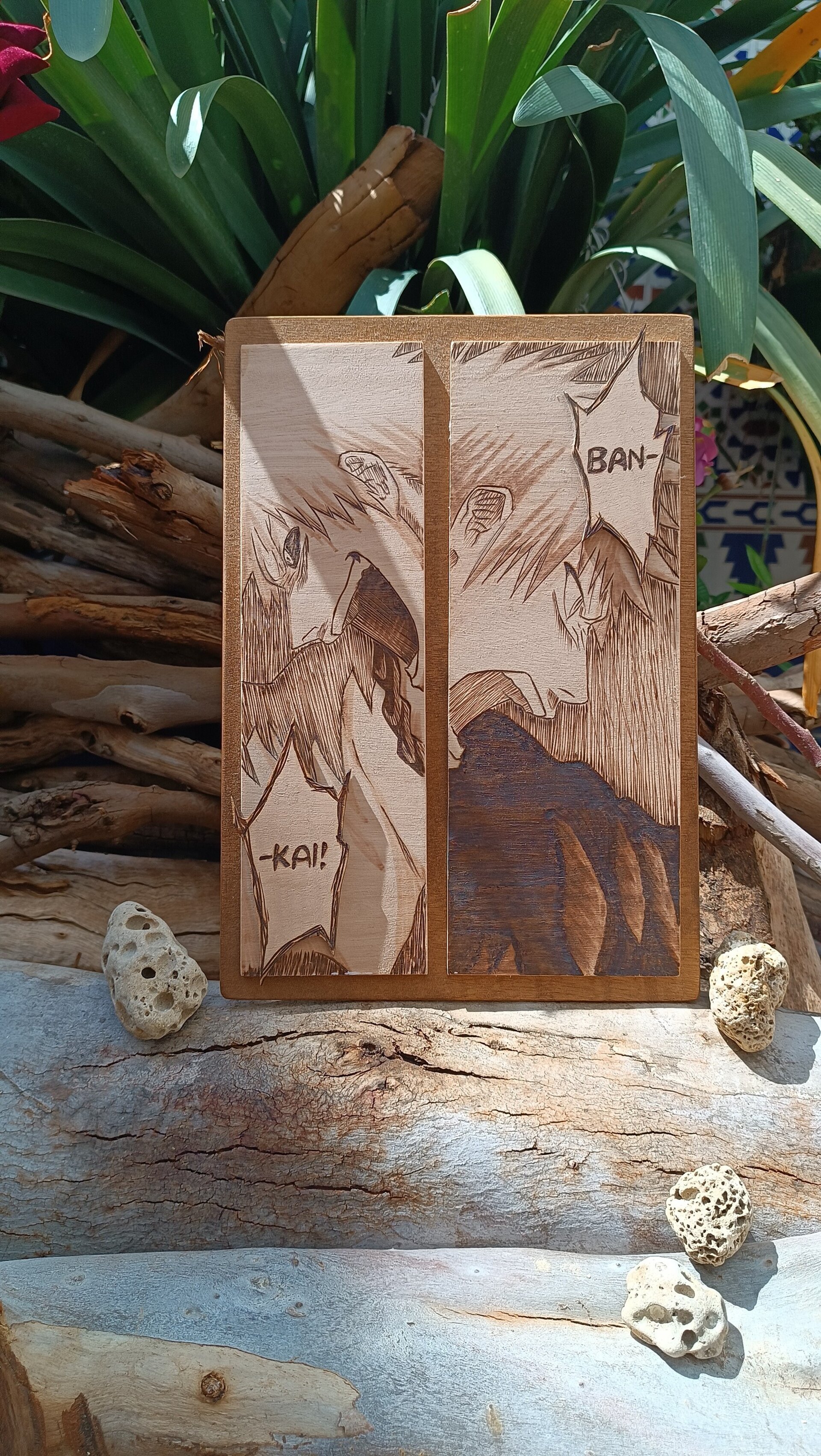 Cuadro Bleach bankai pirograbado en madera - 2