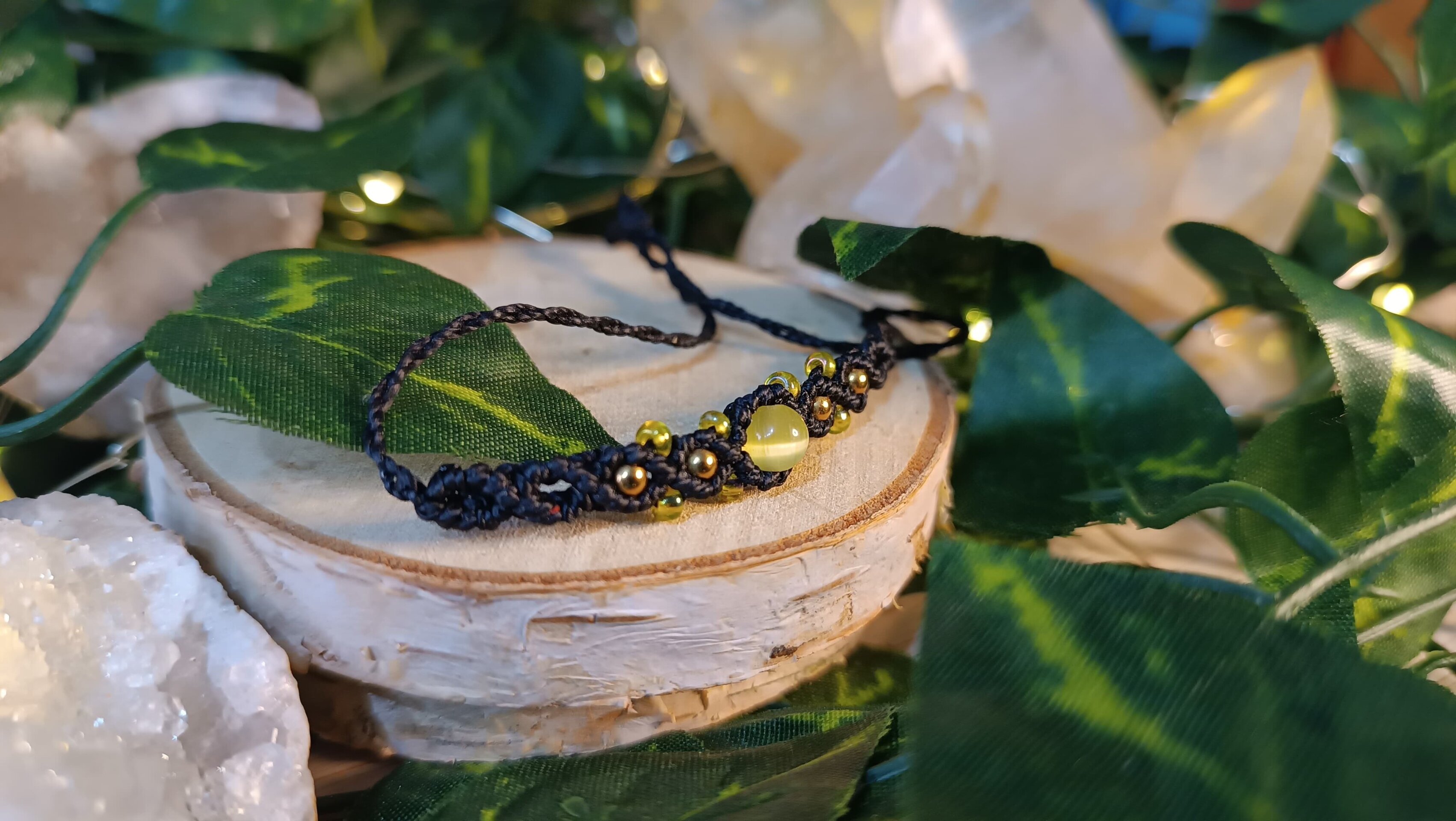 Pulseras macrame piedras preciosas estilo boho hippie - 2