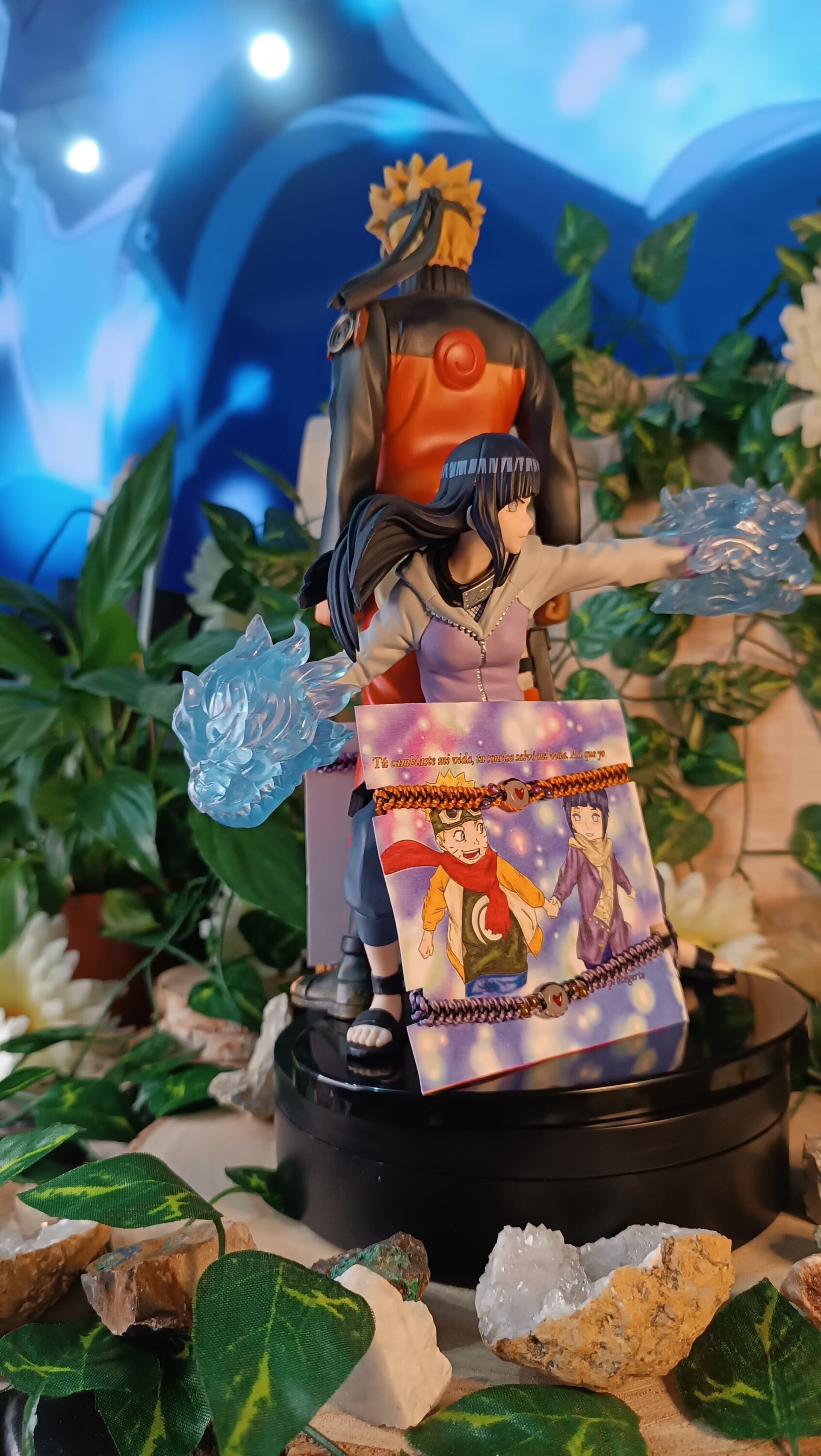 Pulseras Naruto e Hinata anime pulseras para compartir con piedra lunar - 6