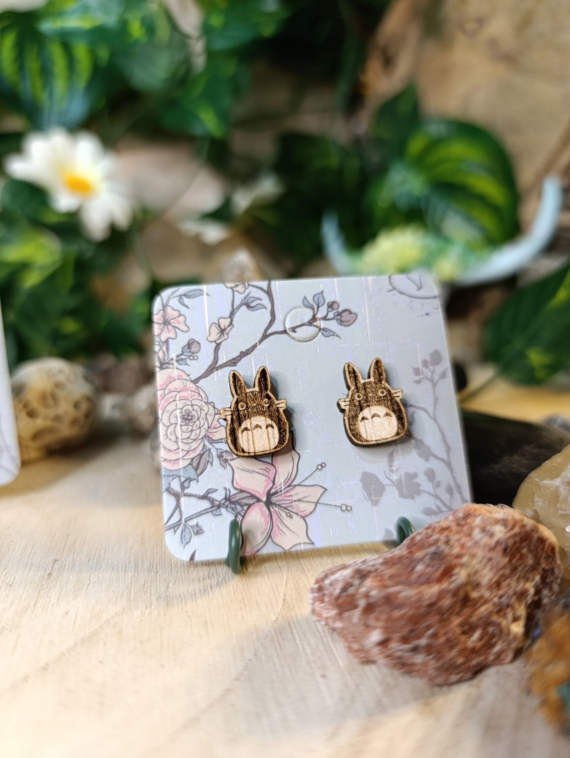 Pendientes de madera Ghibli - 2
