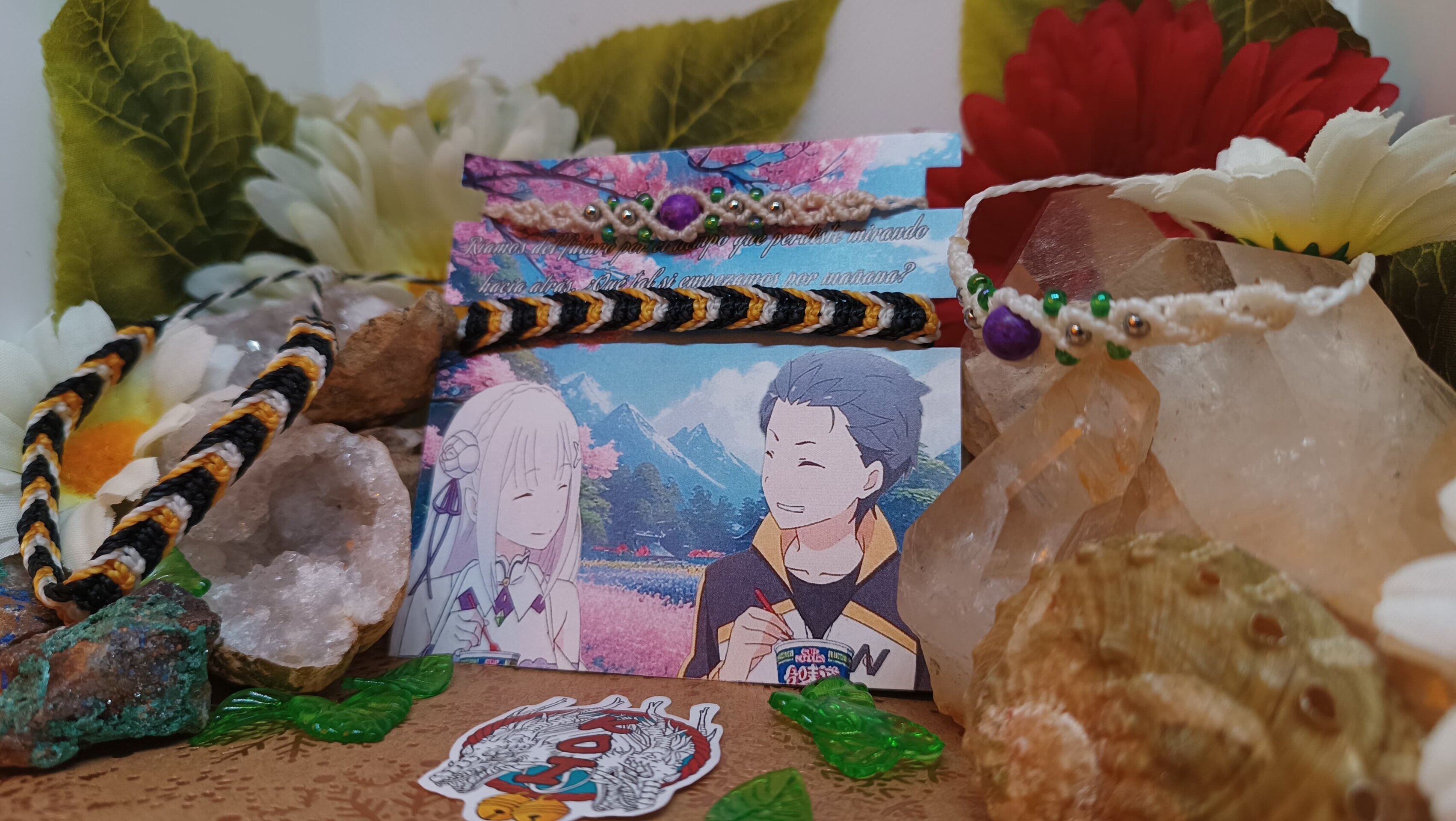 Pulseras Anime, Re;zero Emilia y Subaru - 3