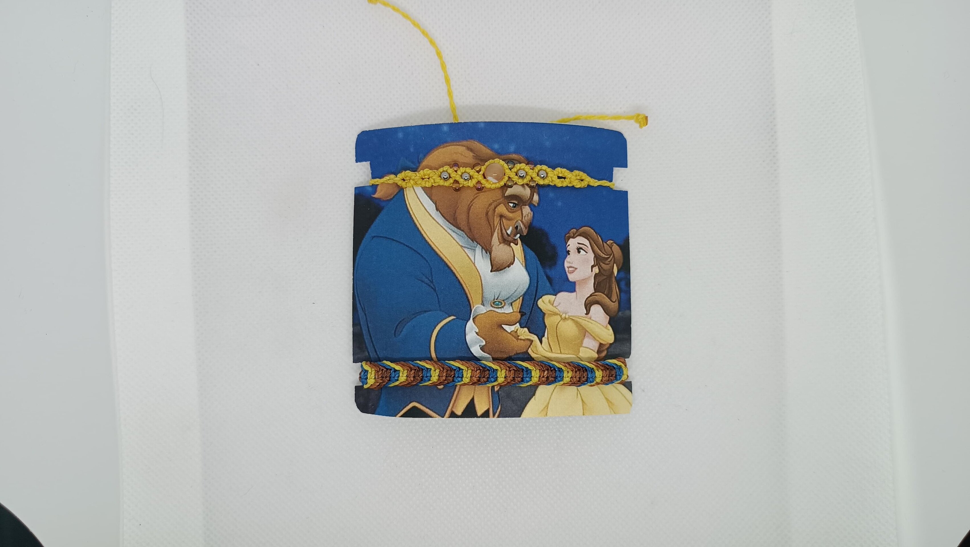 Pulseras pareja disney bella y bestia con piedra natural y tejida a mano - 5