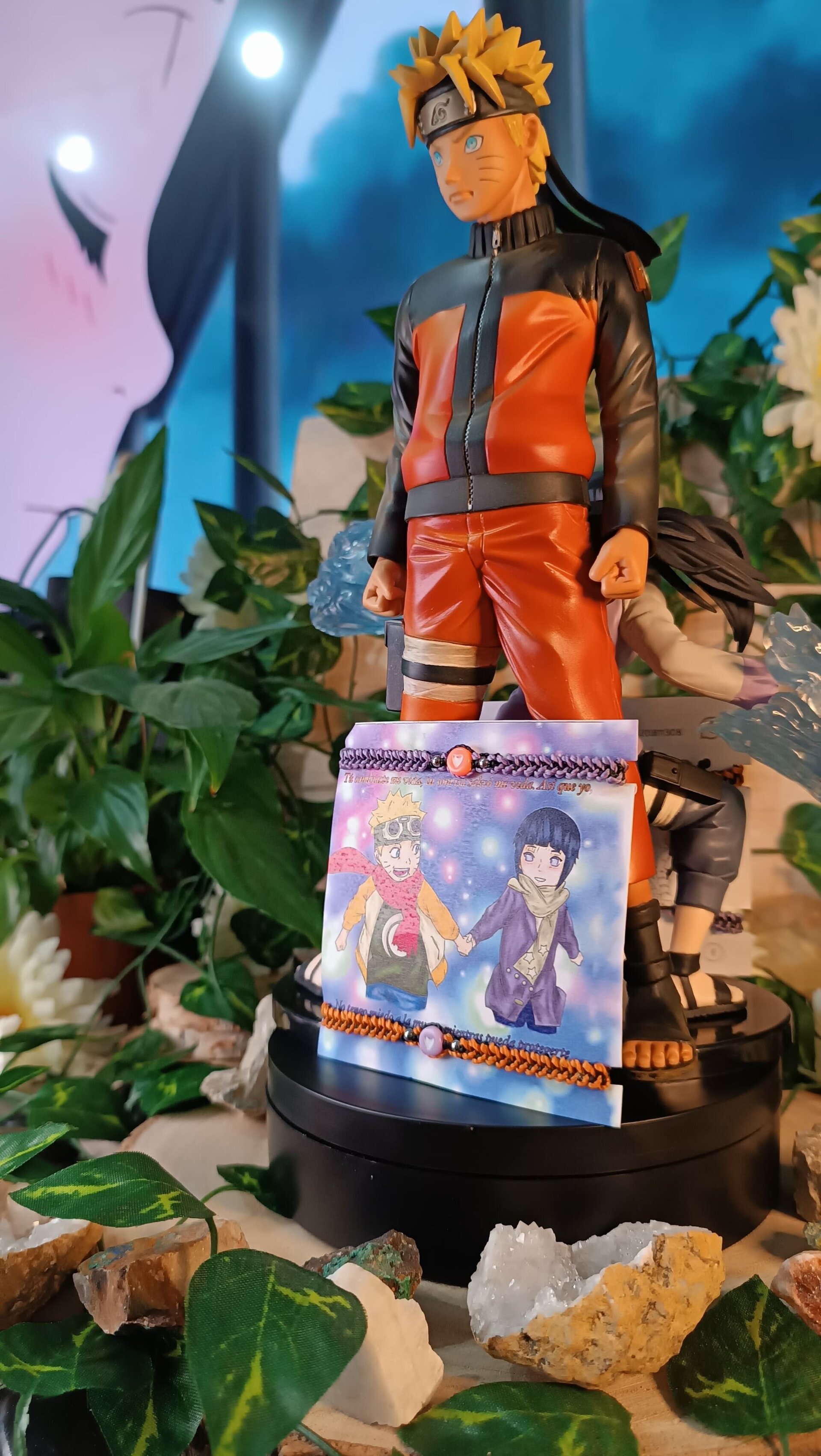 Pulseras Naruto e Hinata anime pulseras para compartir con piedra lunar - 4