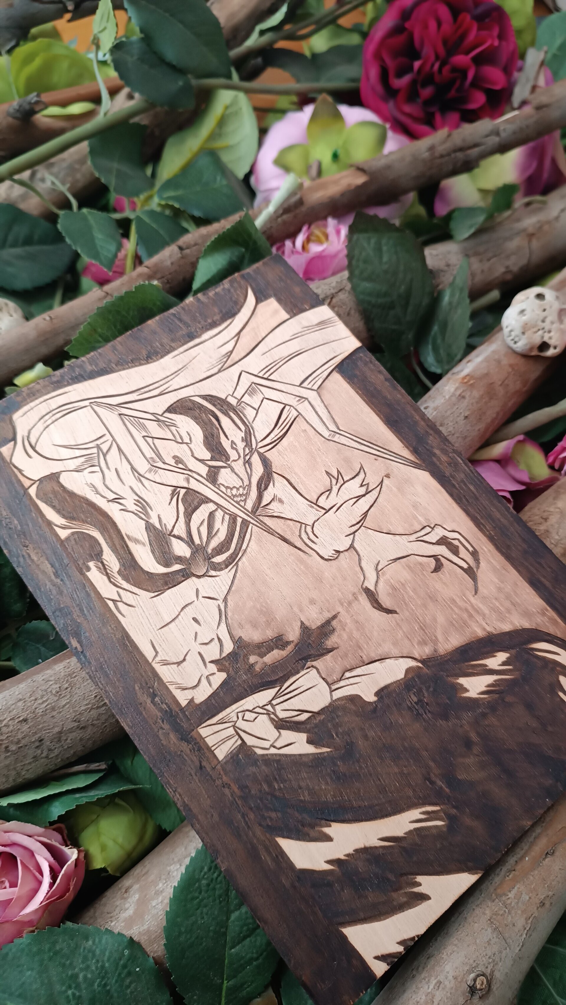 Cuadro anime pirograbado en madera a mano de Bleach Ichigo bastolorde - 2