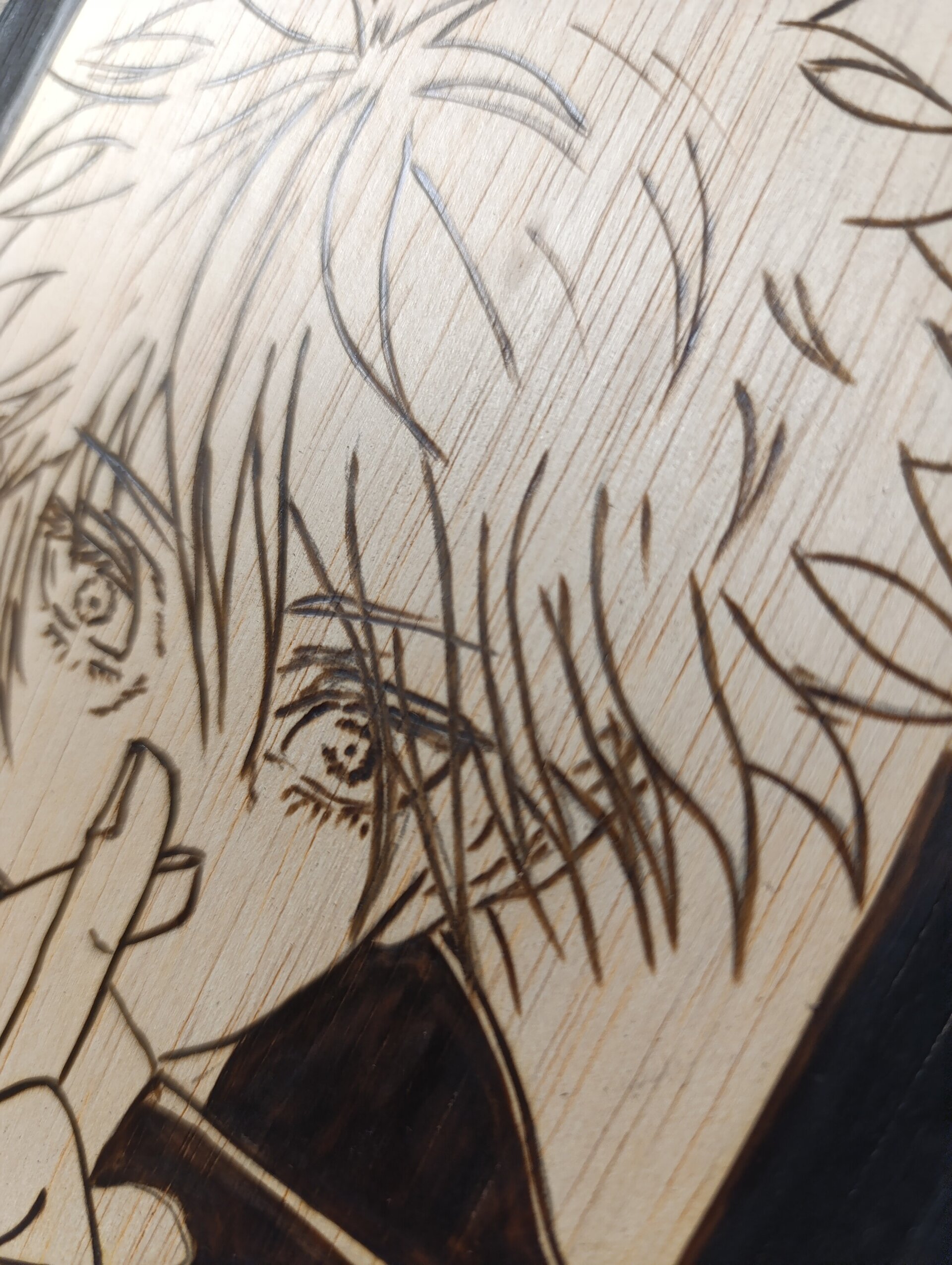 Cuadro gojo pirograbado anime - 2