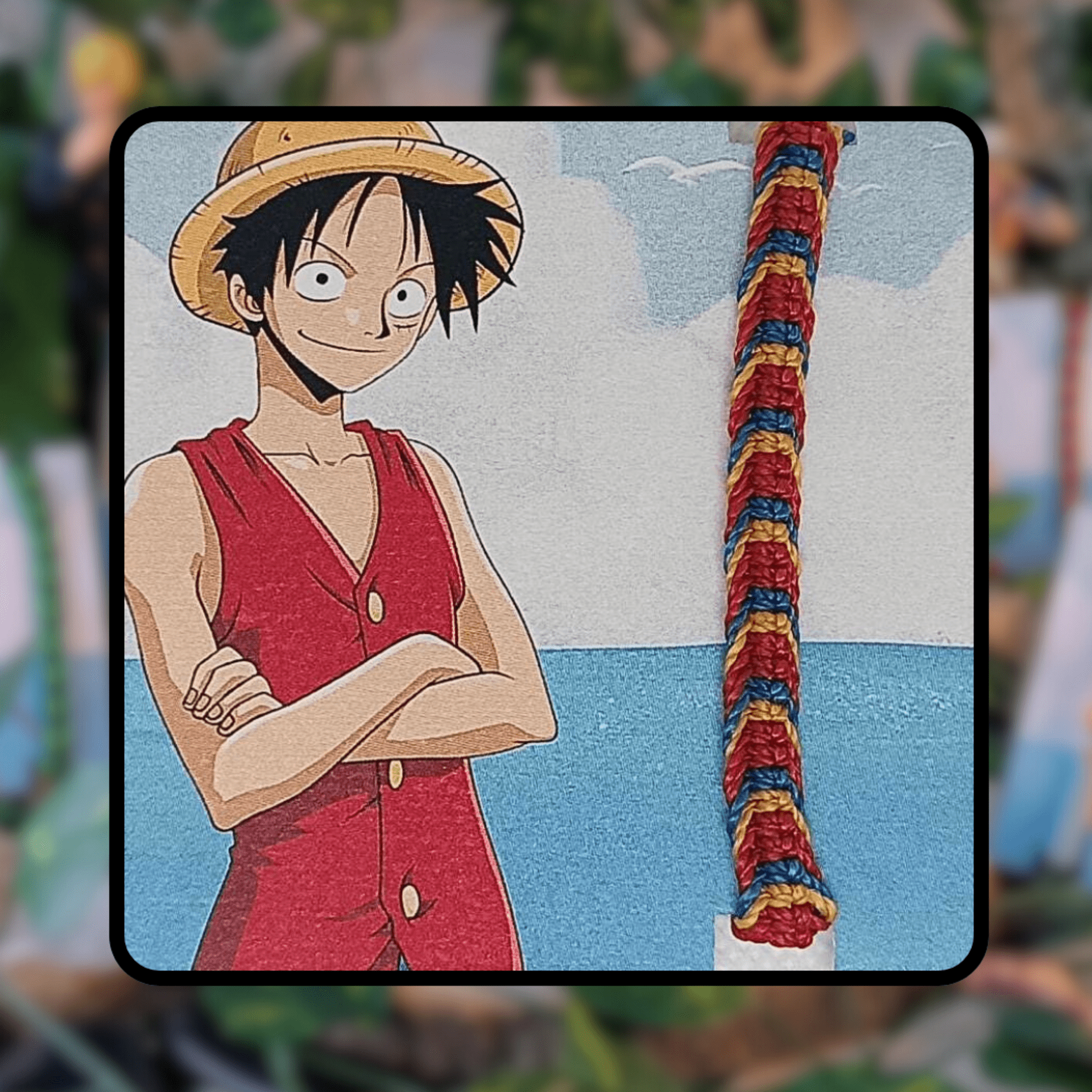 Pulsera macramé inspirada en Luffy anime One piece - 2