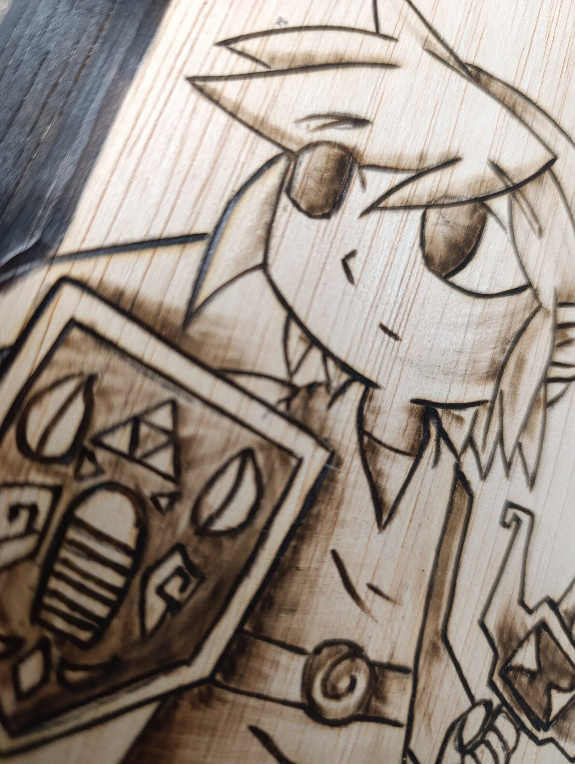 Cuadro pirograbado Zelda, link - 2
