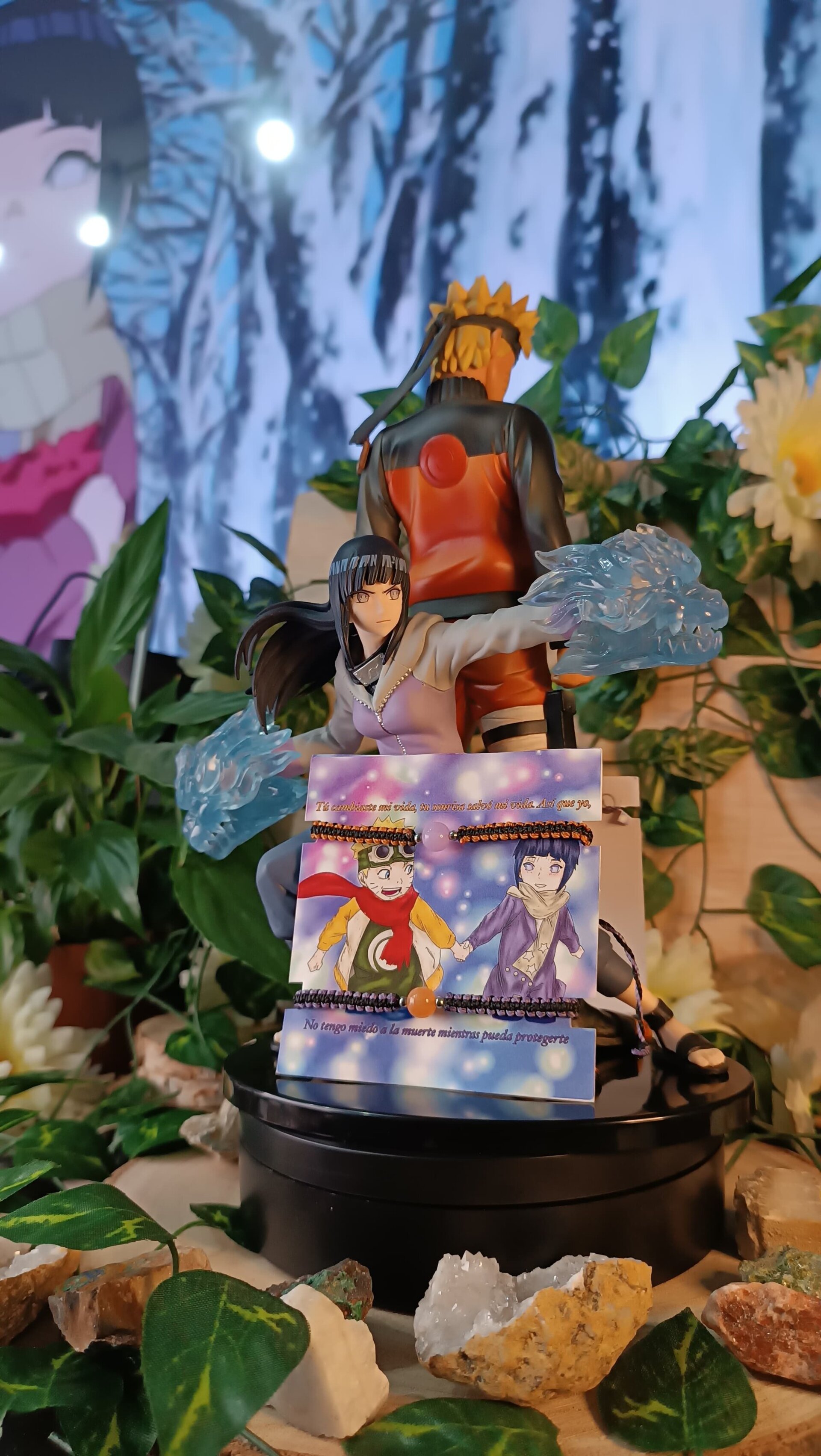 Pulseras Naruto e Hinata anime pulseras para compartir con piedra lunar - 5