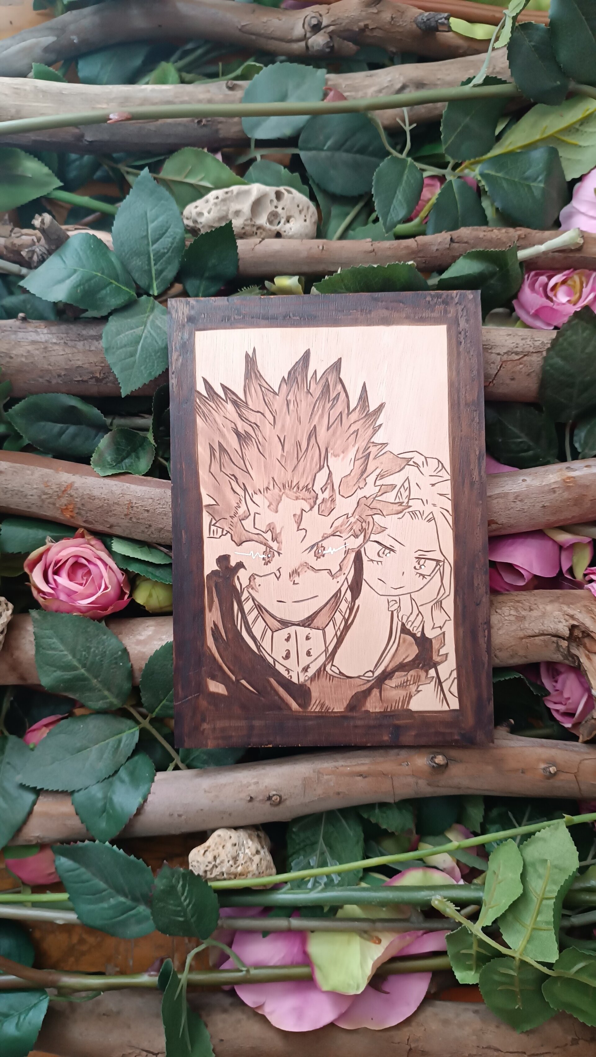 Cuadro anime pirograbado en madera anime Boku no Hero - 2