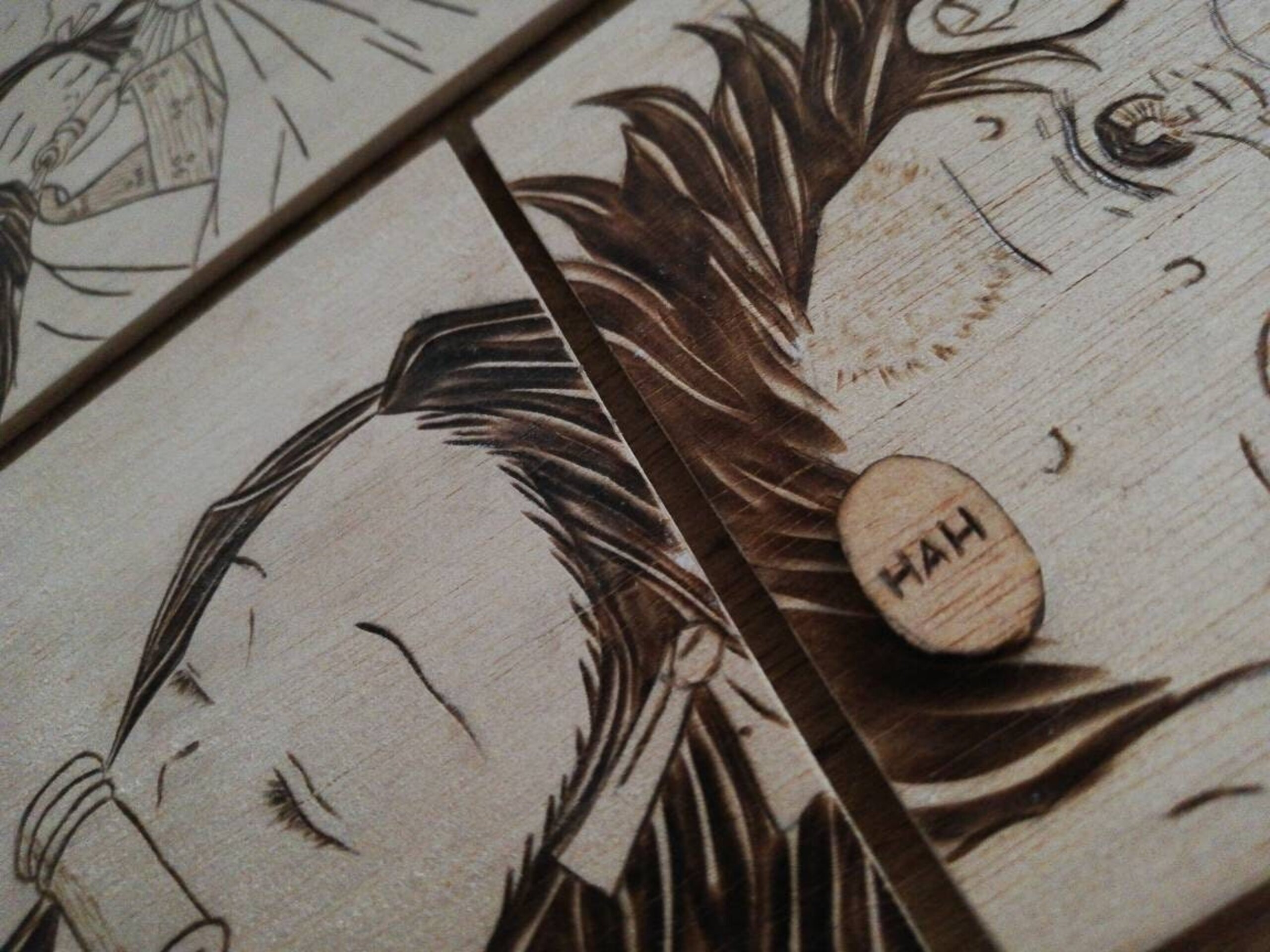 Cuadro Kimetsu No Yaiba Tanjiro y Nezuko Pirografia Pirograbado - 4