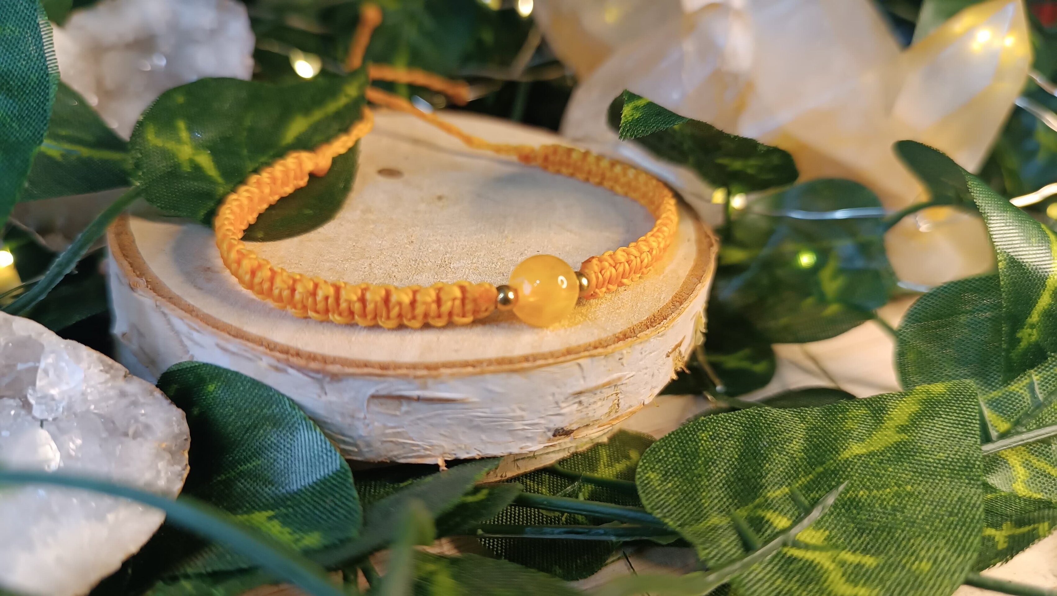 Pulseras sencillas con bolita y acero inoxidable tejida a mano macrame - 6