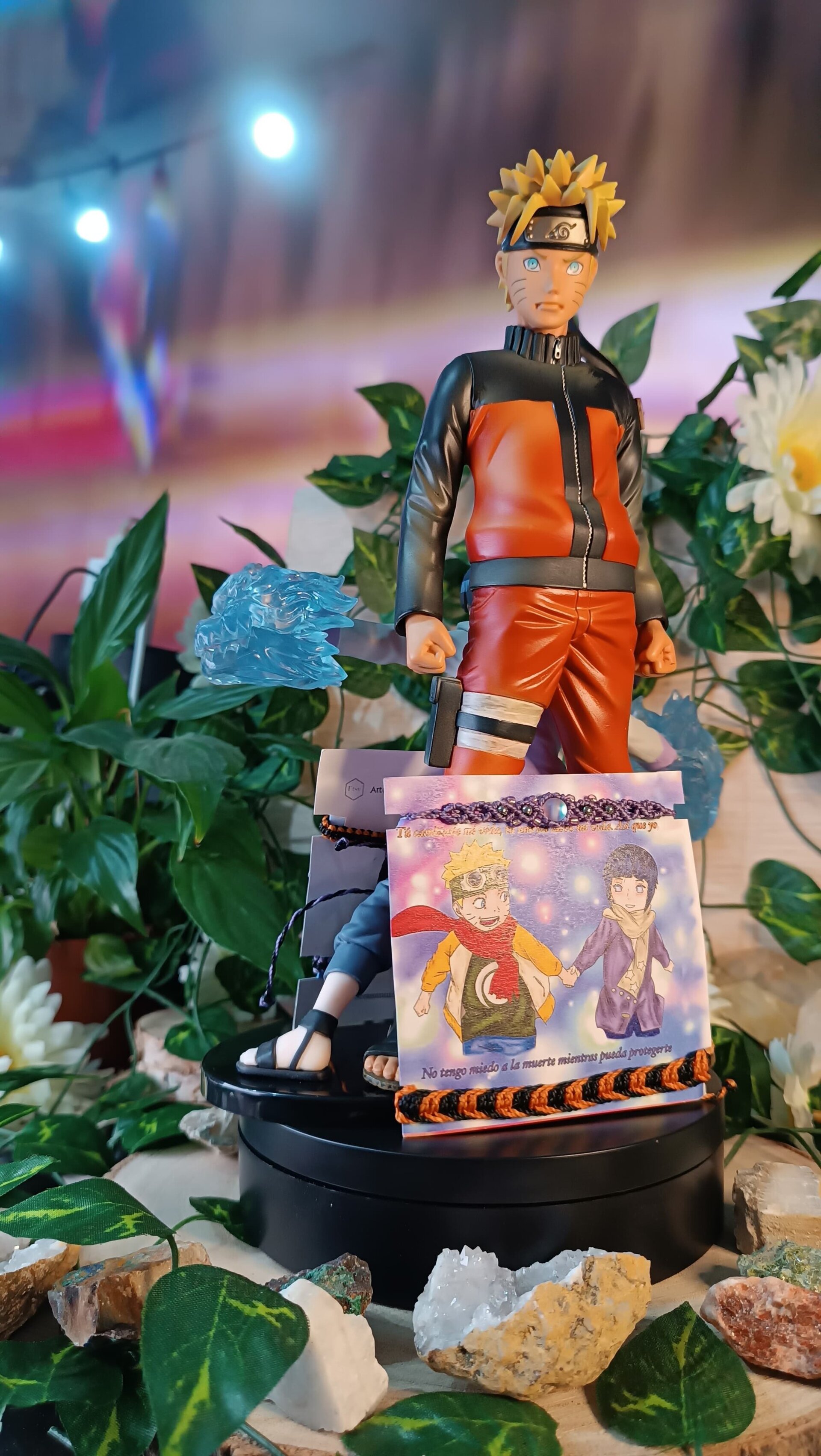 Pulseras Naruto e Hinata anime pulseras para compartir con piedra lunar - 2