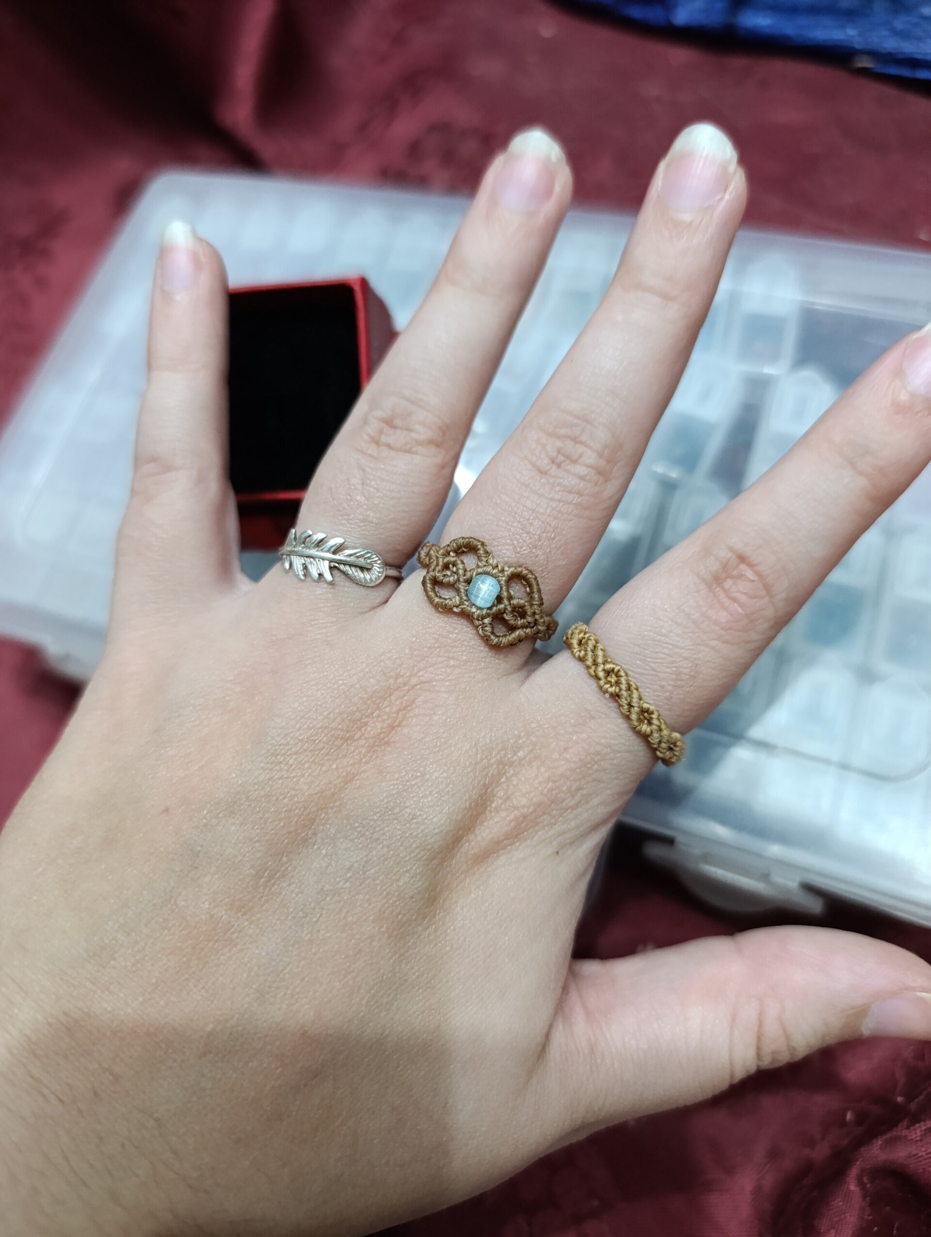 Anillo macramé con piedra - 2