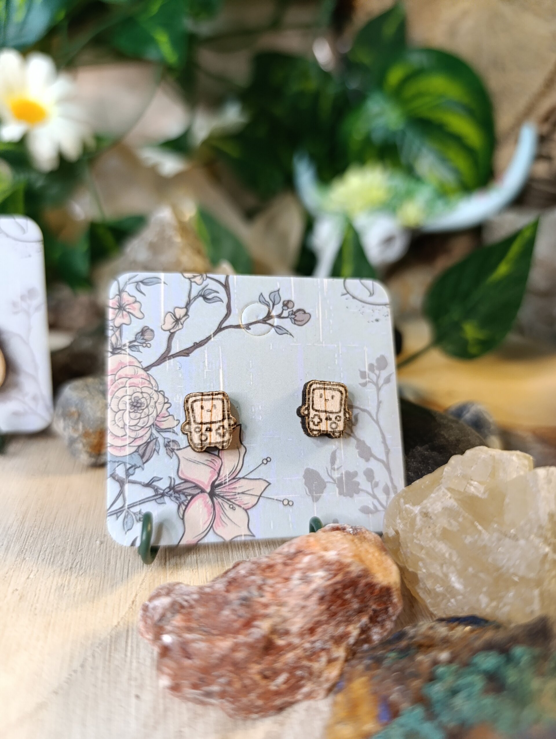 Pendientes dibujos animados de madera - 4