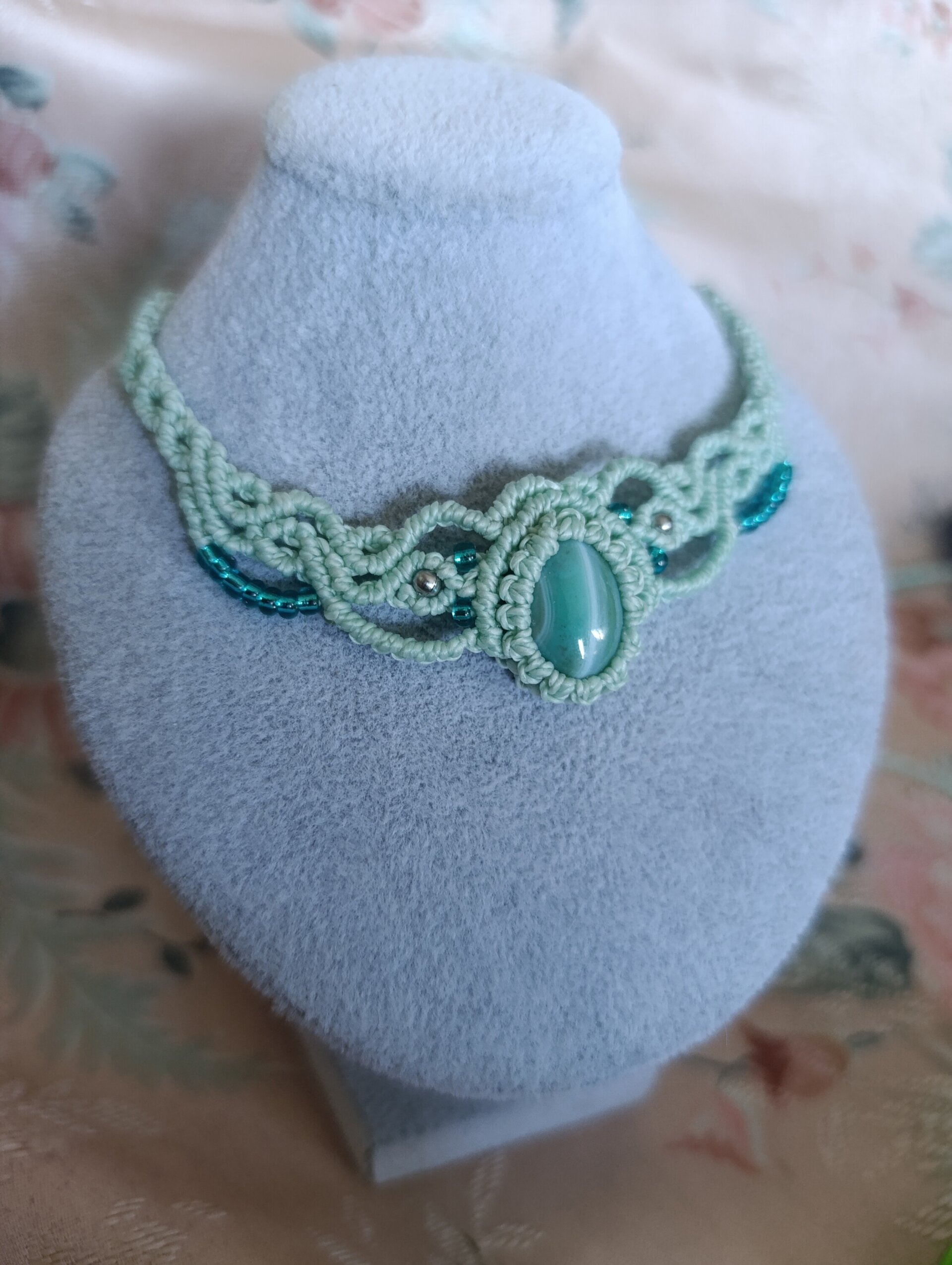Gargantilla con ágata Verde agua - 3