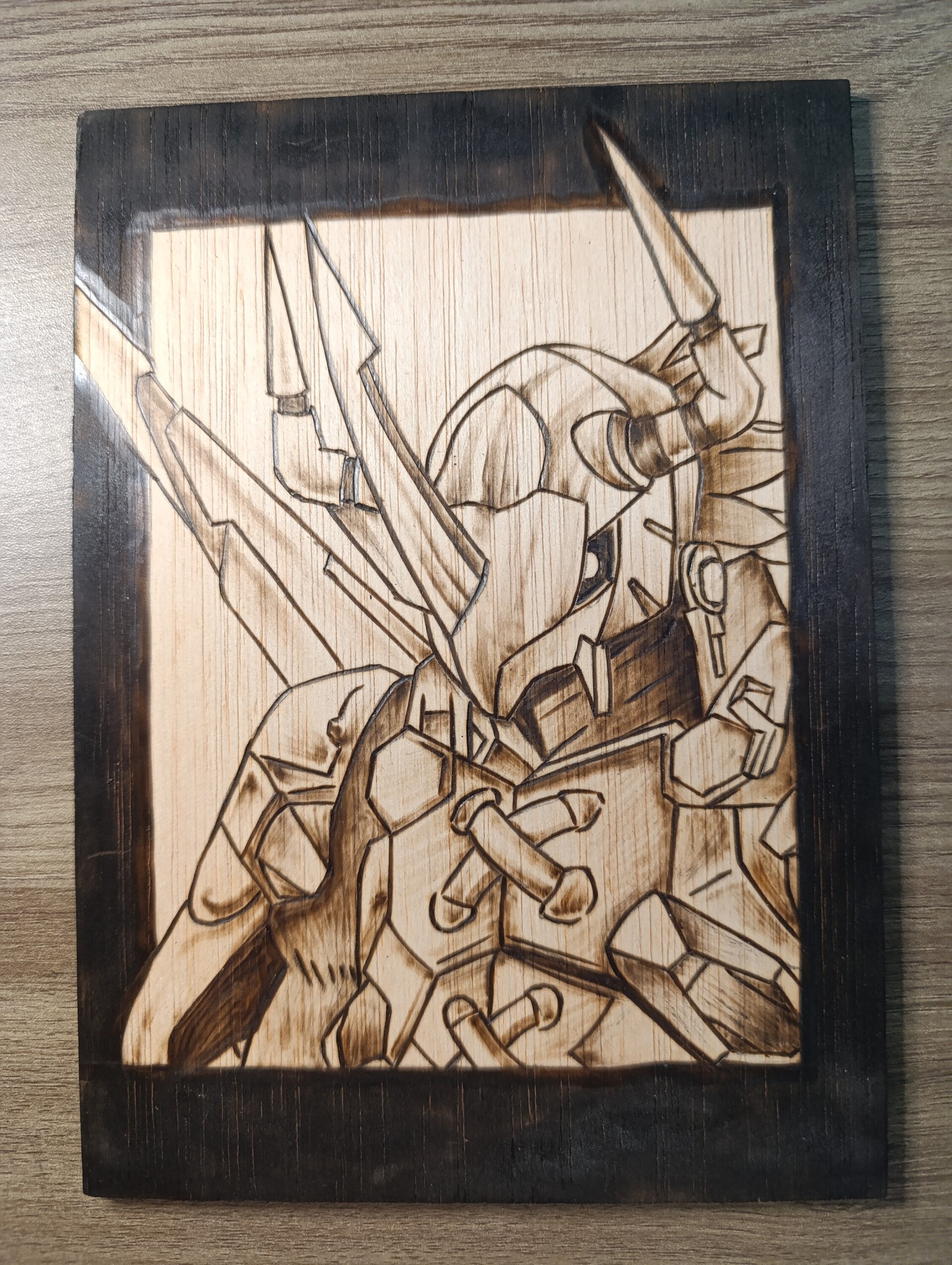 Cuadro pirograbado anime Digimon wargreymon - 3