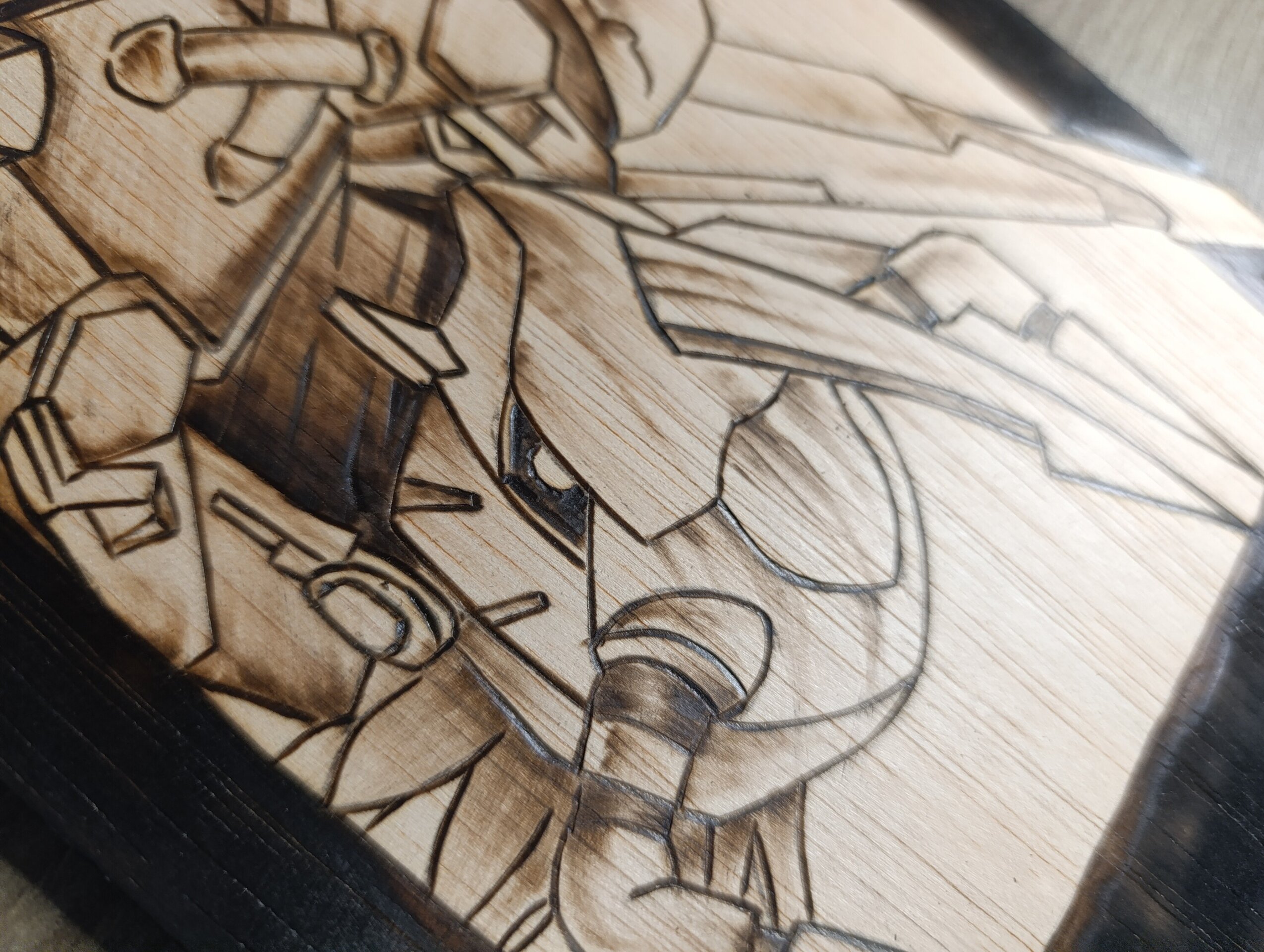 Cuadro pirograbado anime Digimon wargreymon - 2