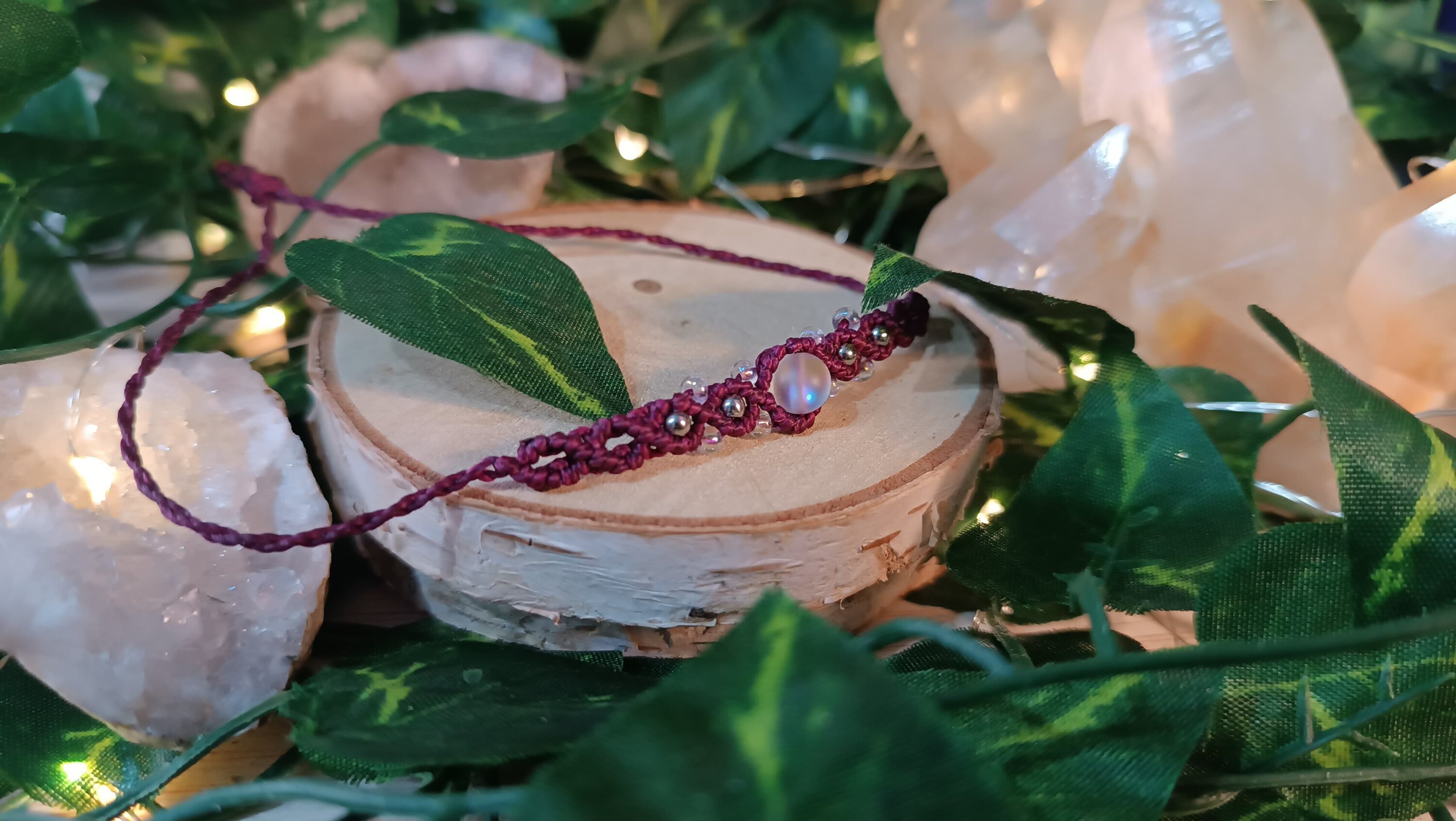 Pulseras macrame piedras preciosas estilo boho hippie - 3