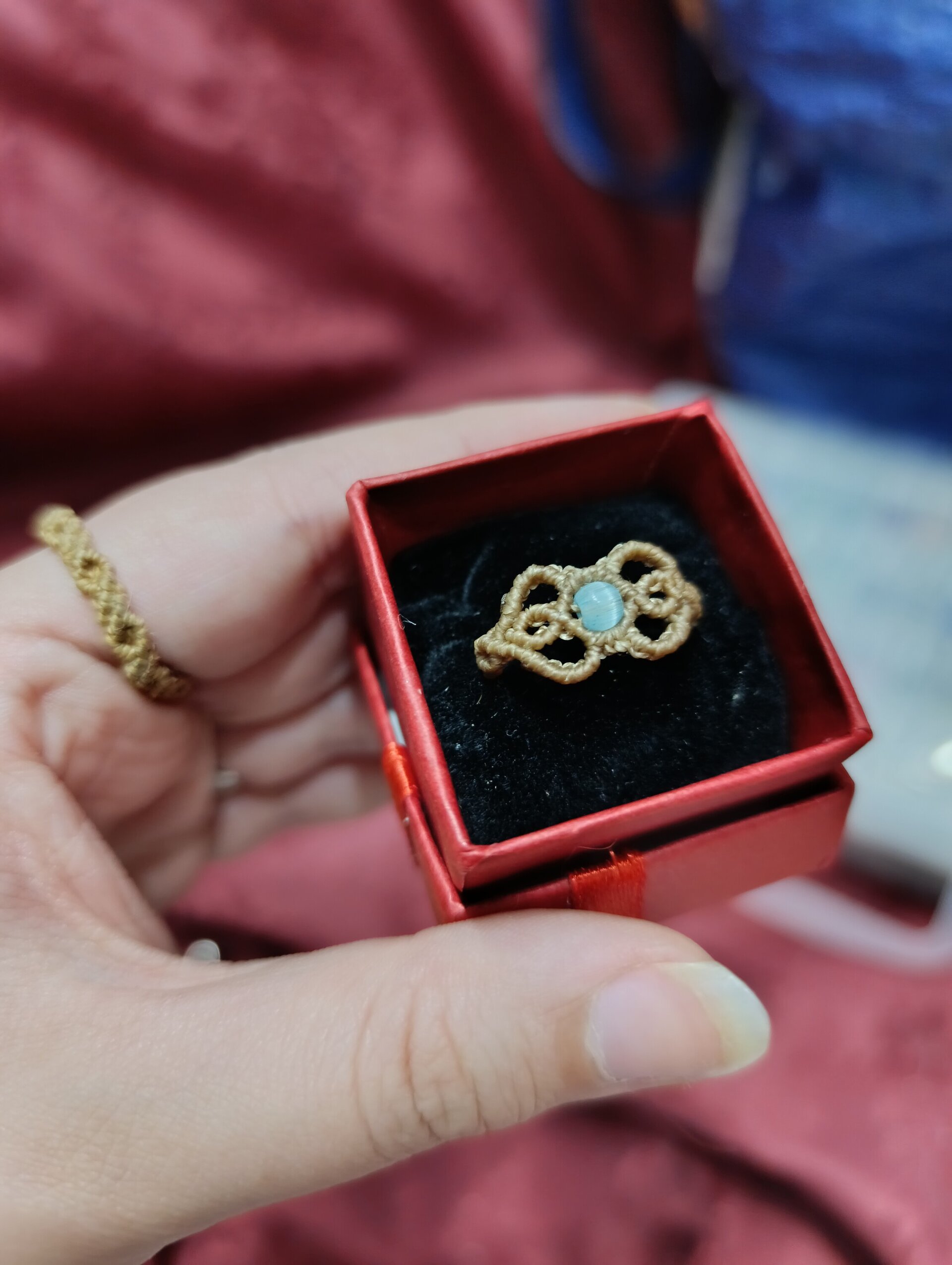 Anillo macramé con piedra - 5