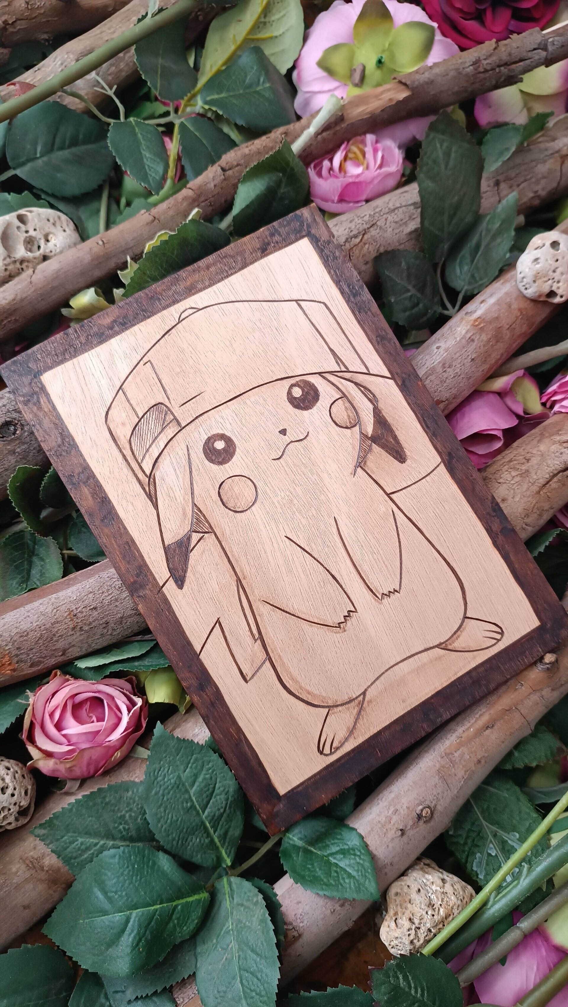 Cuadro Pikachu pirografia pirograbado Pokémon - 2