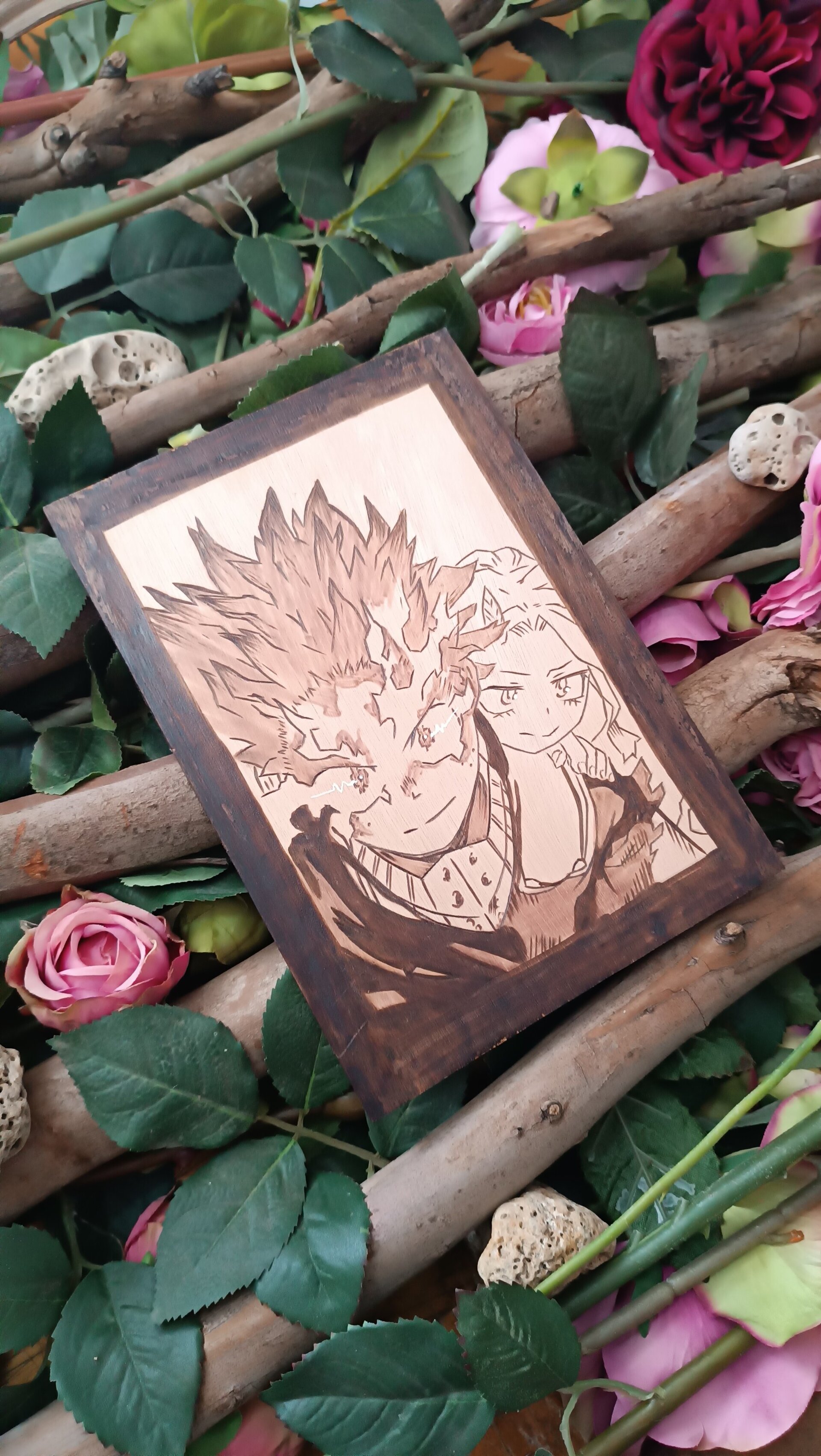 Cuadro anime pirograbado en madera anime Boku no Hero - 3