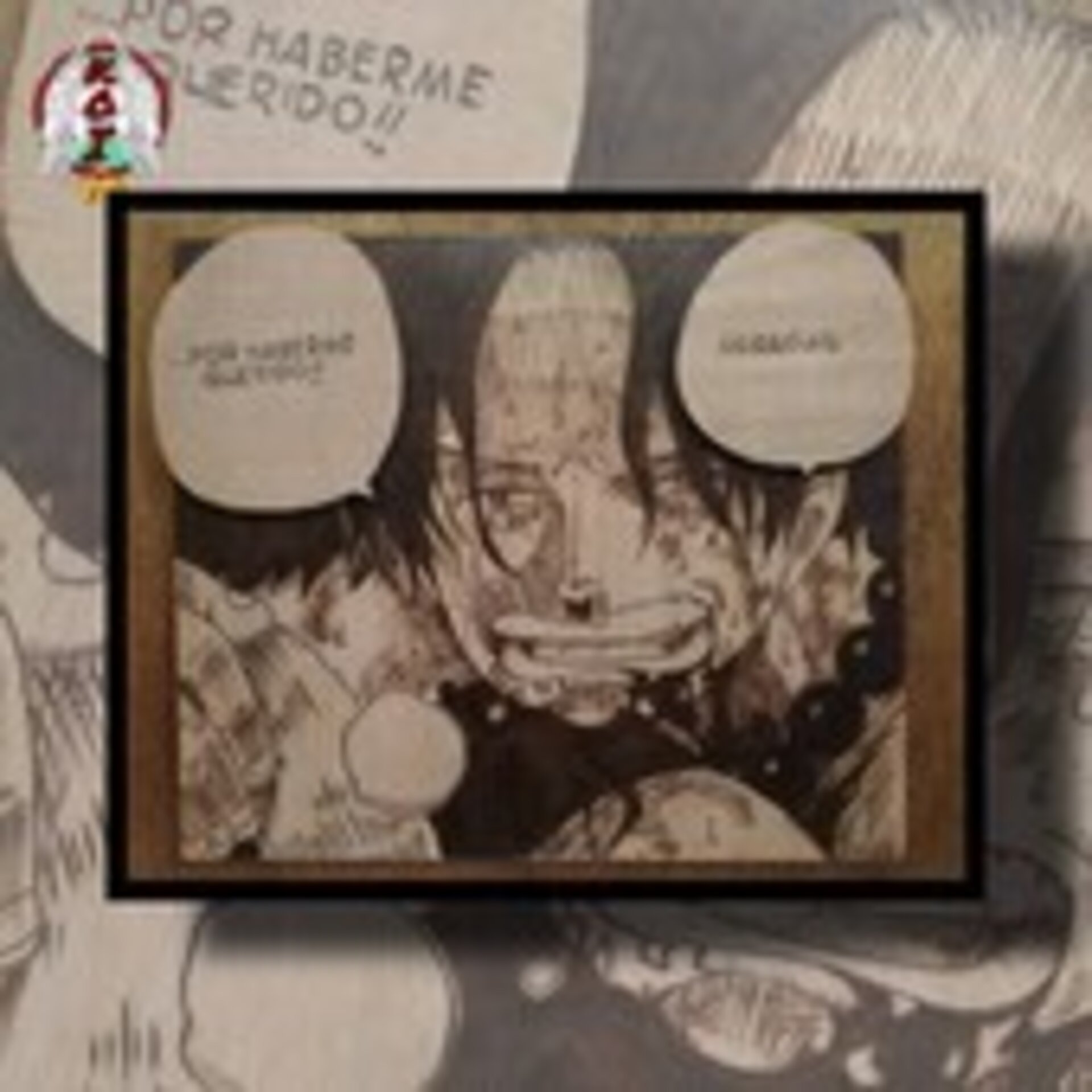 Cuadro Ace One Piece pirografia pirograbado - 6