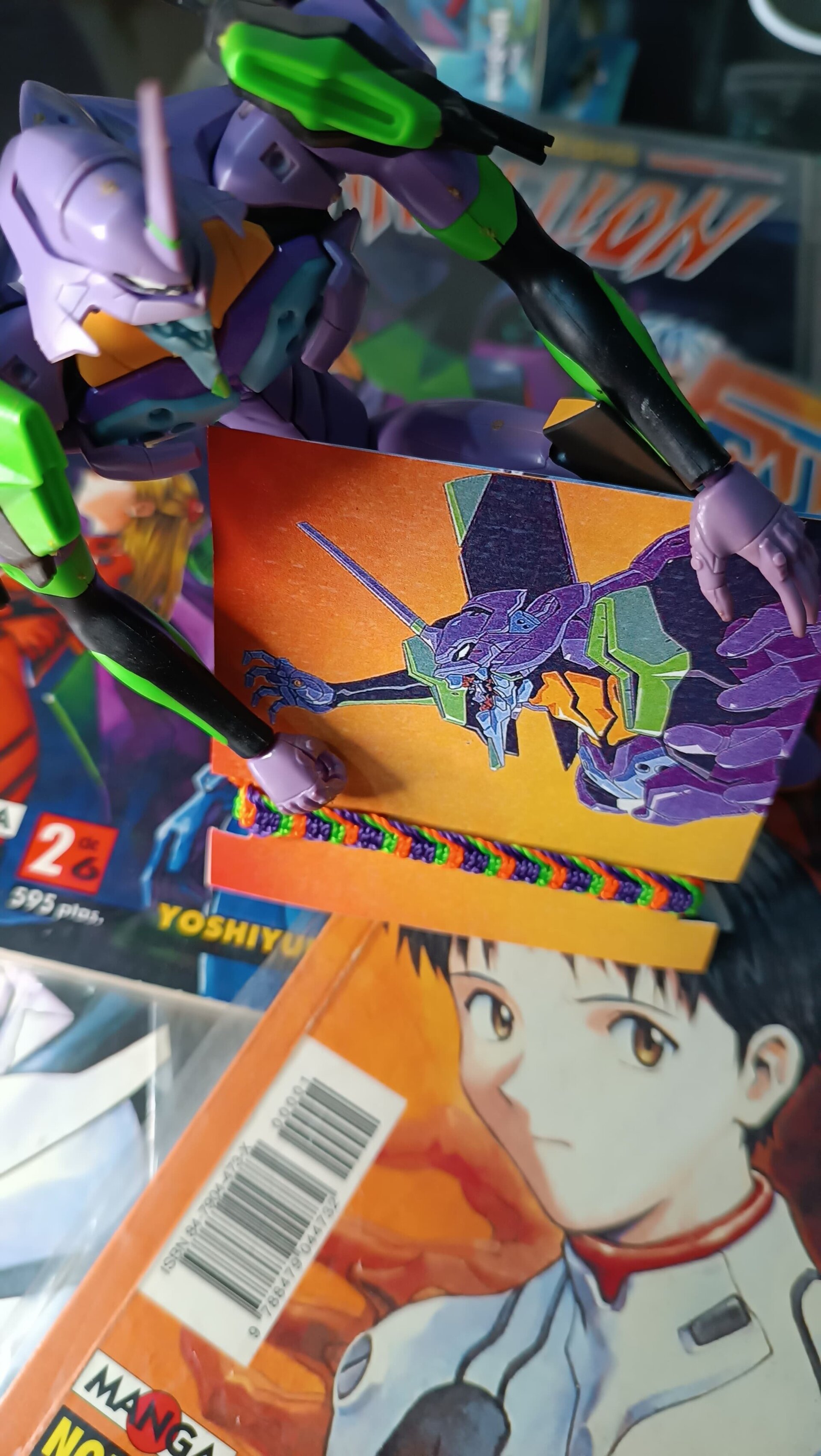 Pulsera Evangelion anime Pulsera neón tejida a mano con la técnica de macramé - 6