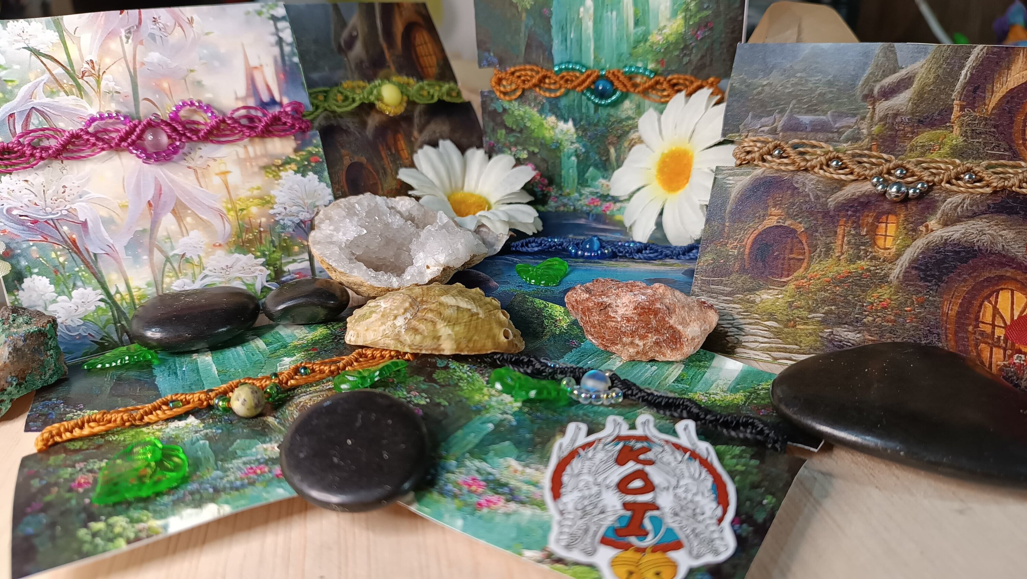 Pulseras fantasía medieval con piedras naturales y acero inoxidable - 2