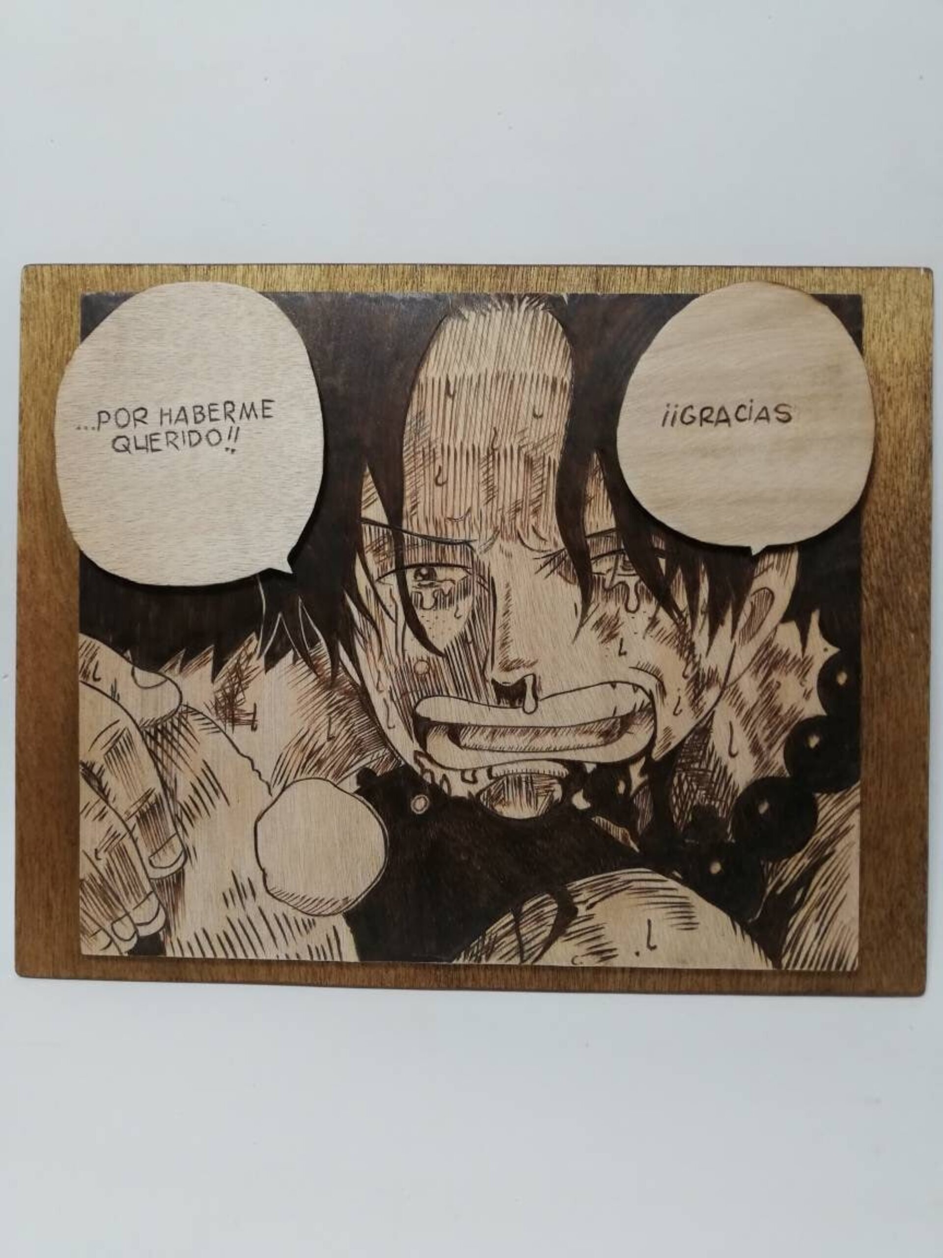 Cuadro Ace One Piece pirografia pirograbado - 5