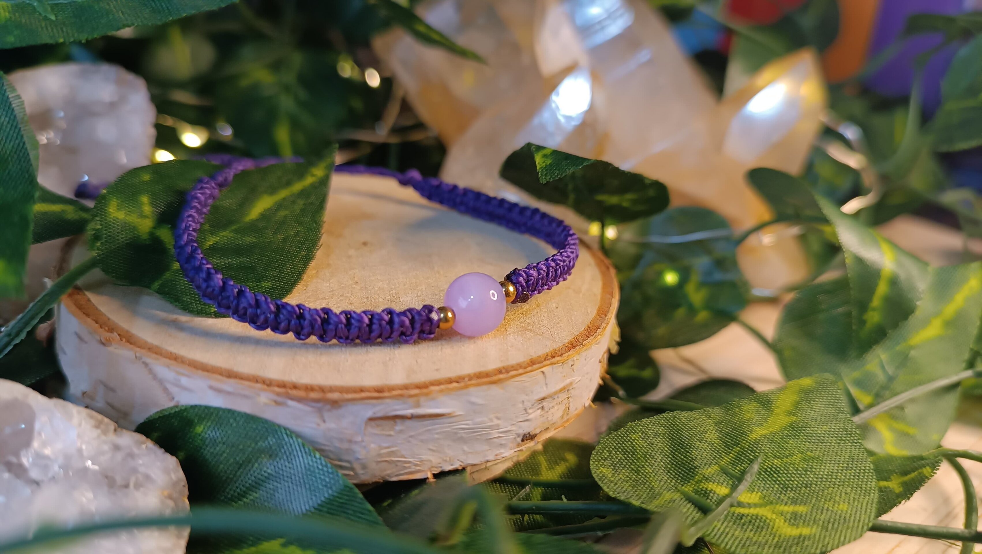 Pulseras sencillas con bolita y acero inoxidable tejida a mano macrame - 4