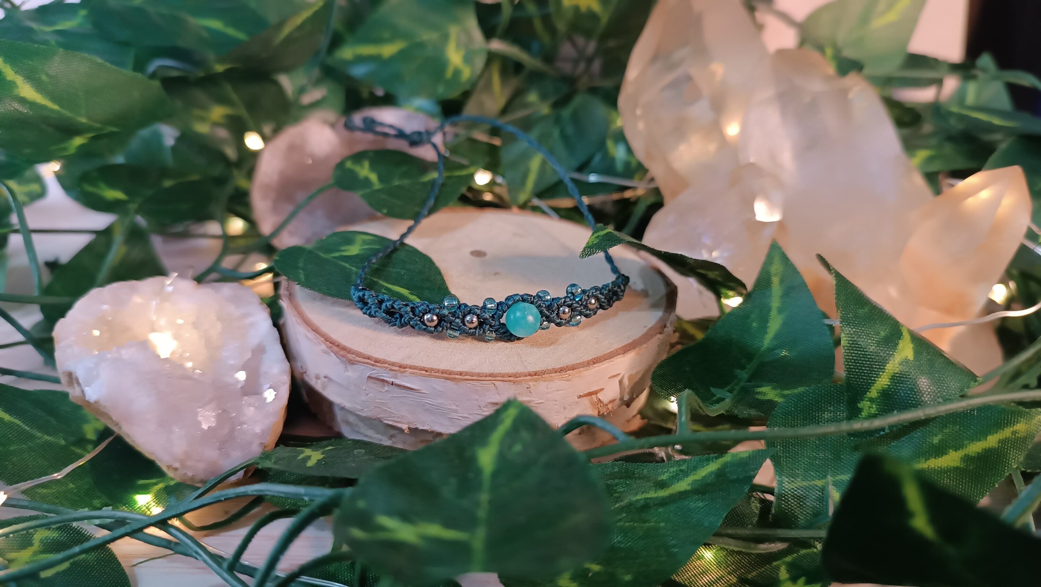 Pulseras macrame piedras preciosas estilo boho hippie - 4